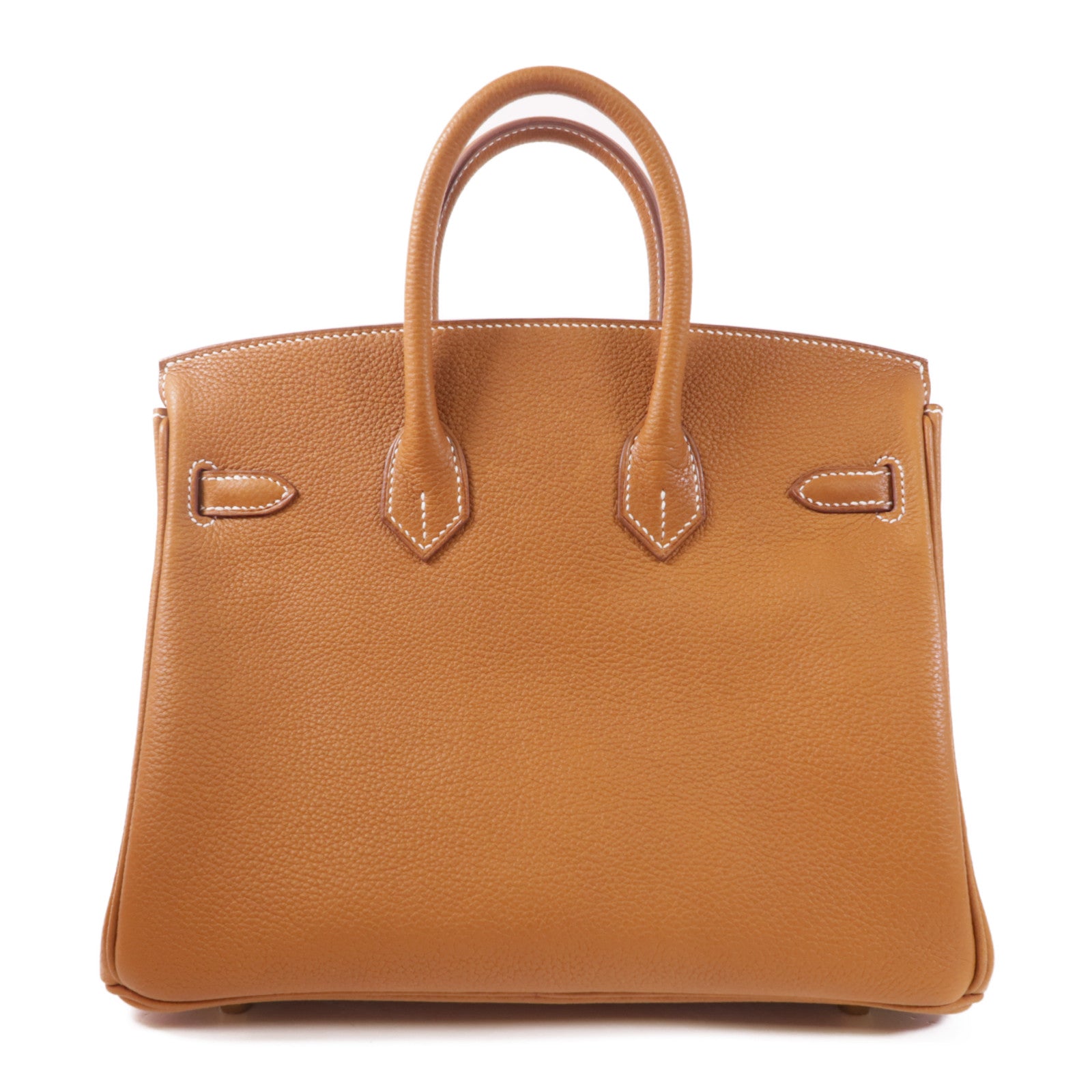 HERMES 【激減優惠】Berenia皮革Birkin 25金扣手挽袋34 Fauve