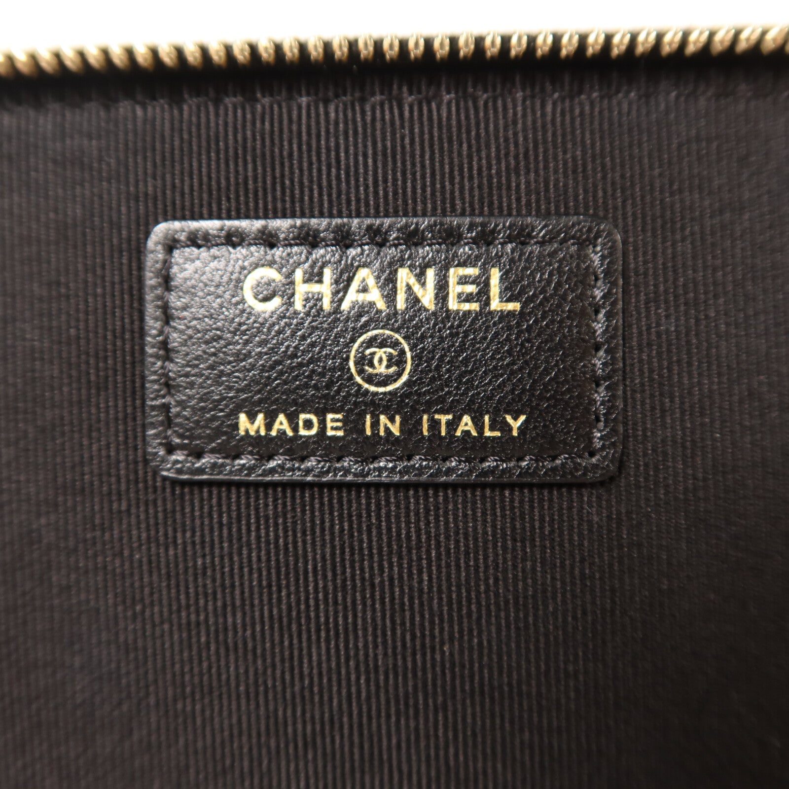CHANEL 羊皮皮革Vanity Case金扣鏈帶手挽肩背兩用袋