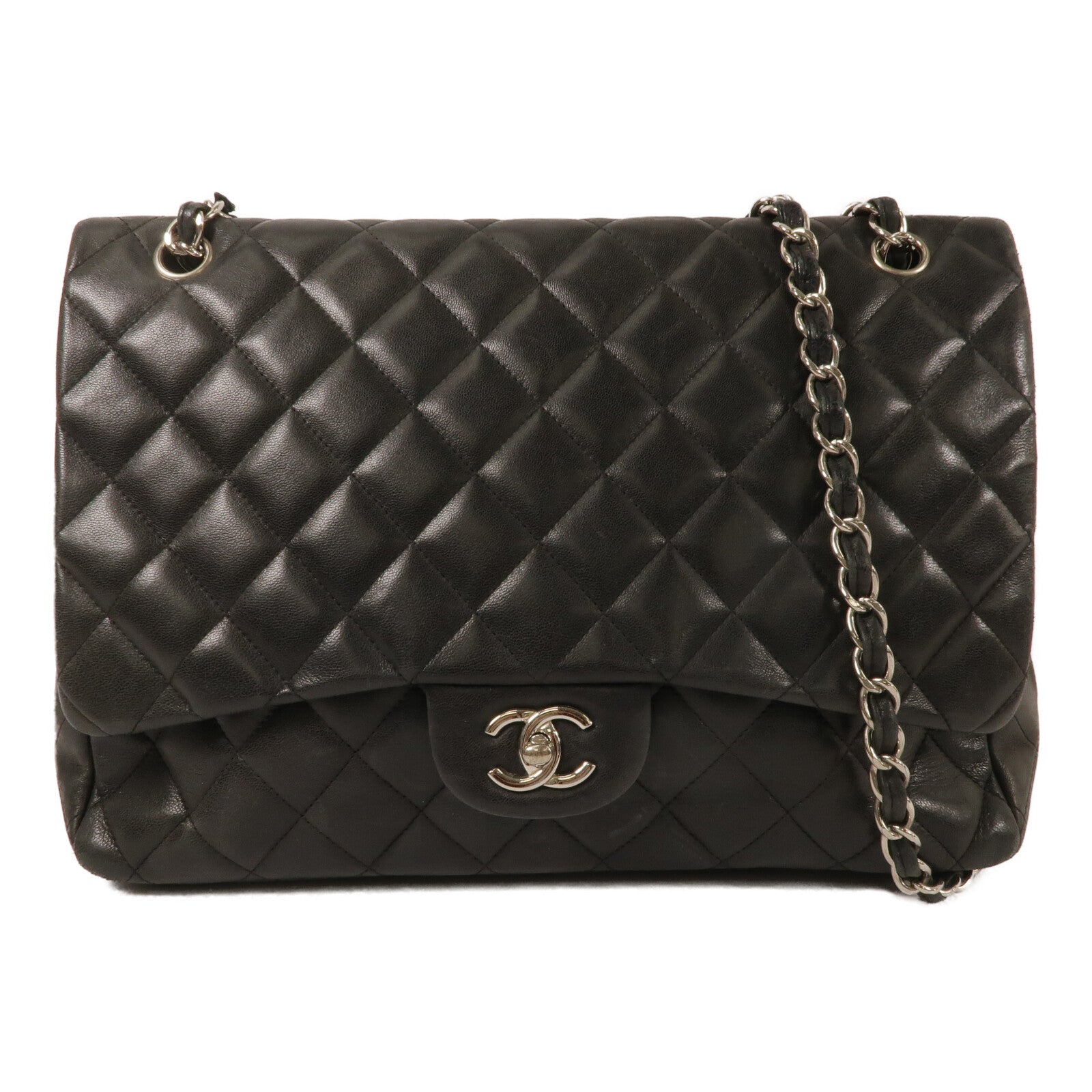 CHANEL 牛皮皮革Classic Single Flap Maxi鏈帶肩背袋