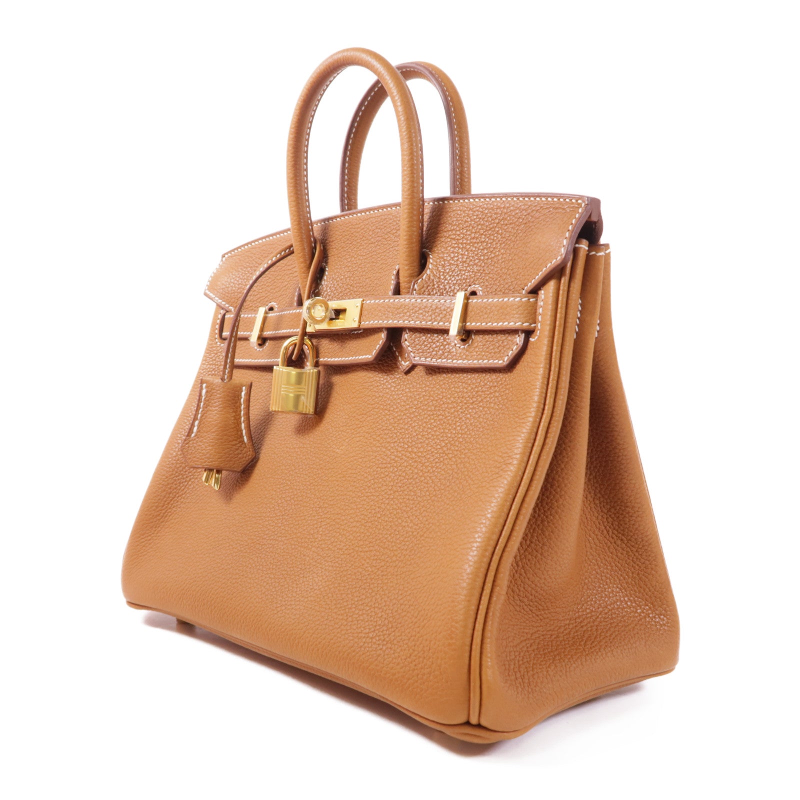 HERMES 【激減優惠】Berenia皮革Birkin 25金扣手挽袋34 Fauve