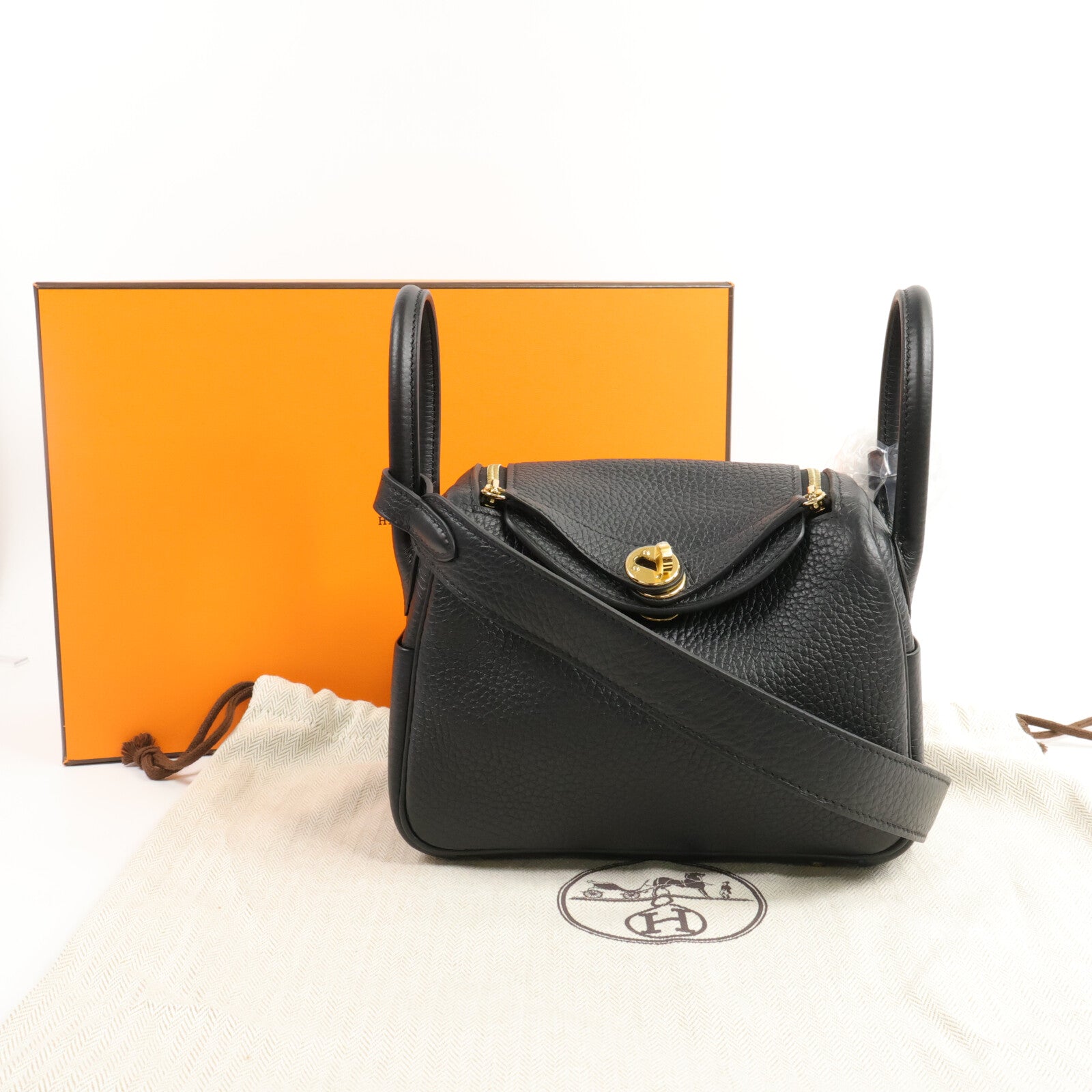 HERMES Clemence皮革Mini Lindy手挽肩背兩用袋