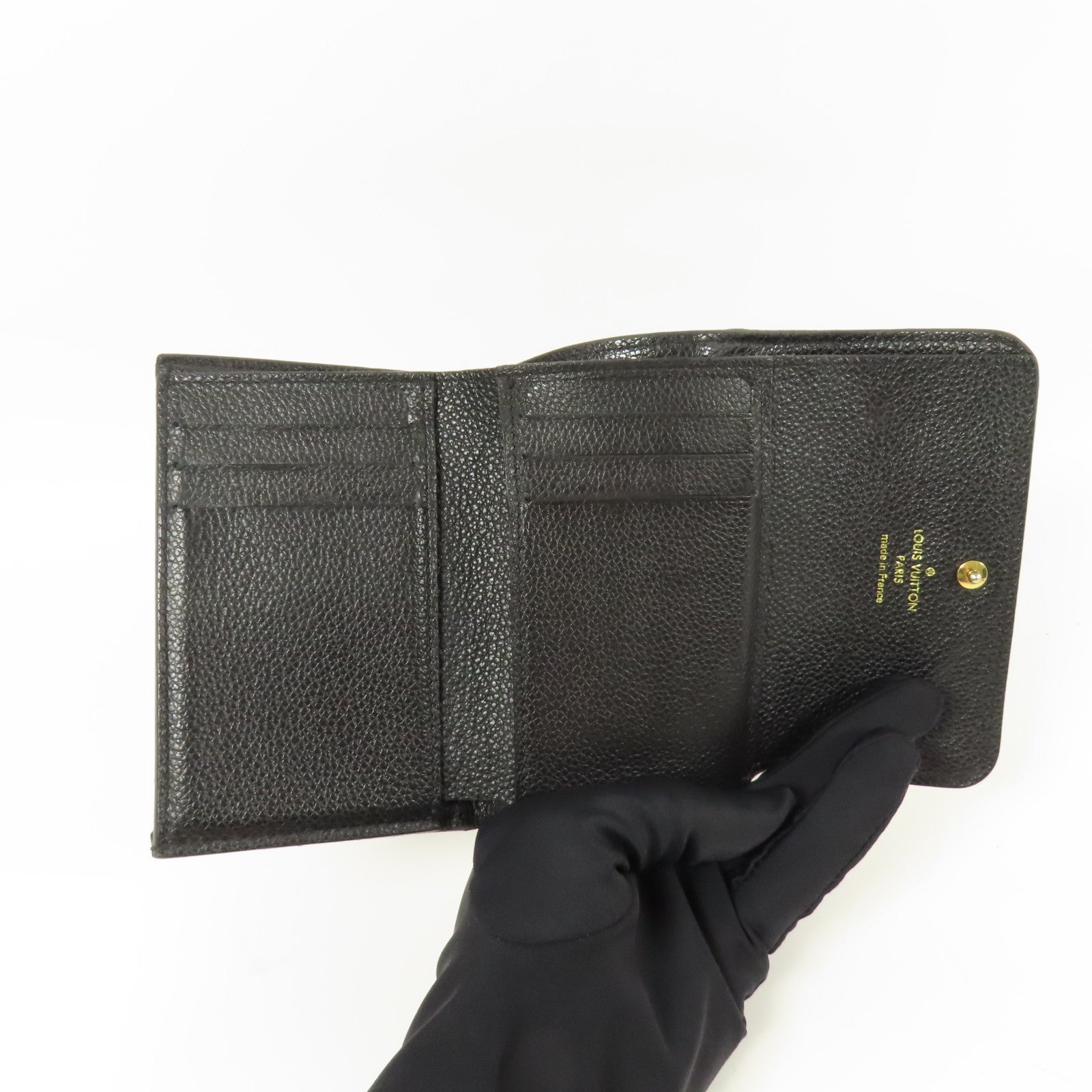 LOUIS VUITTON LV GHW Pont Neuf Fold Wallet M62184 Monogram Empreinte Black