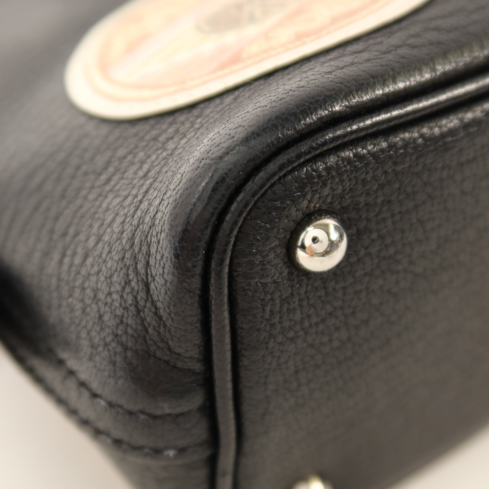 HERMES Chevre皮革Mini Bolide銀扣手挽肩背兩用袋Noir
