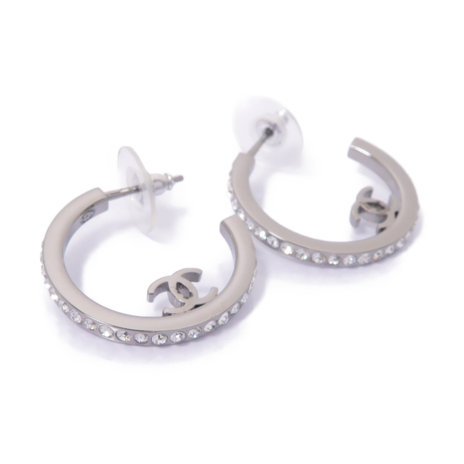 CHANEL 金屬Earrings耳環銀色/透明
