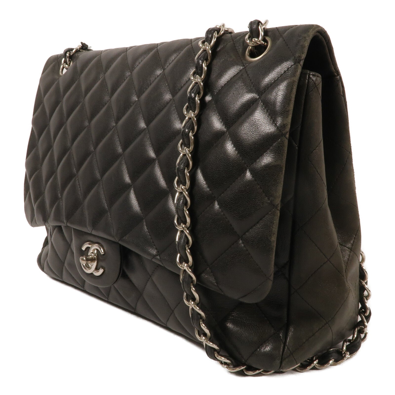 CHANEL 牛皮皮革Classic Single Flap Maxi鏈帶肩背袋