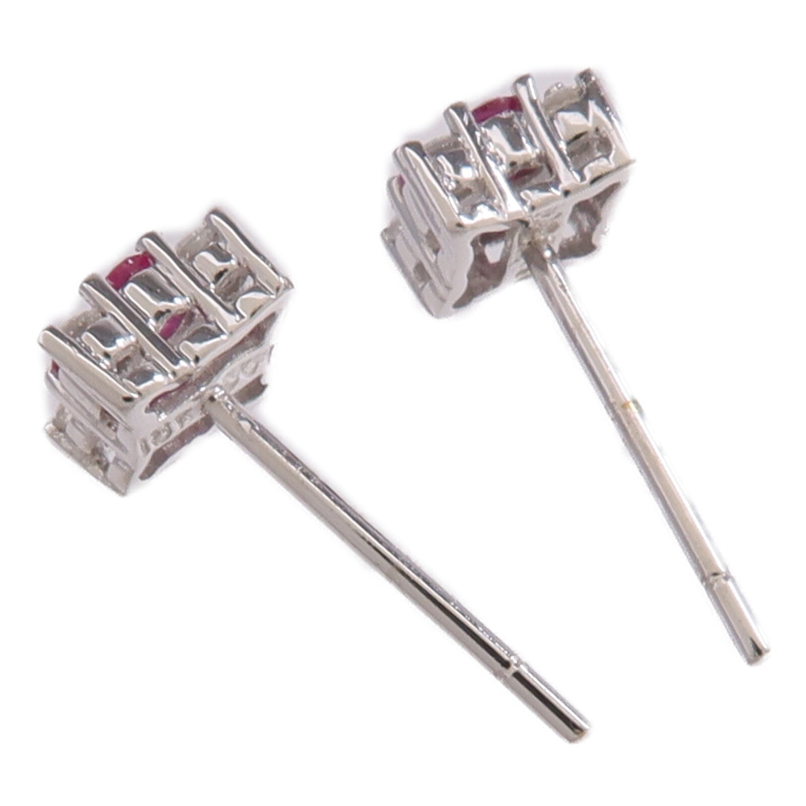 JEWELRY 18K白金Earrings紅寶石/鑽石耳環