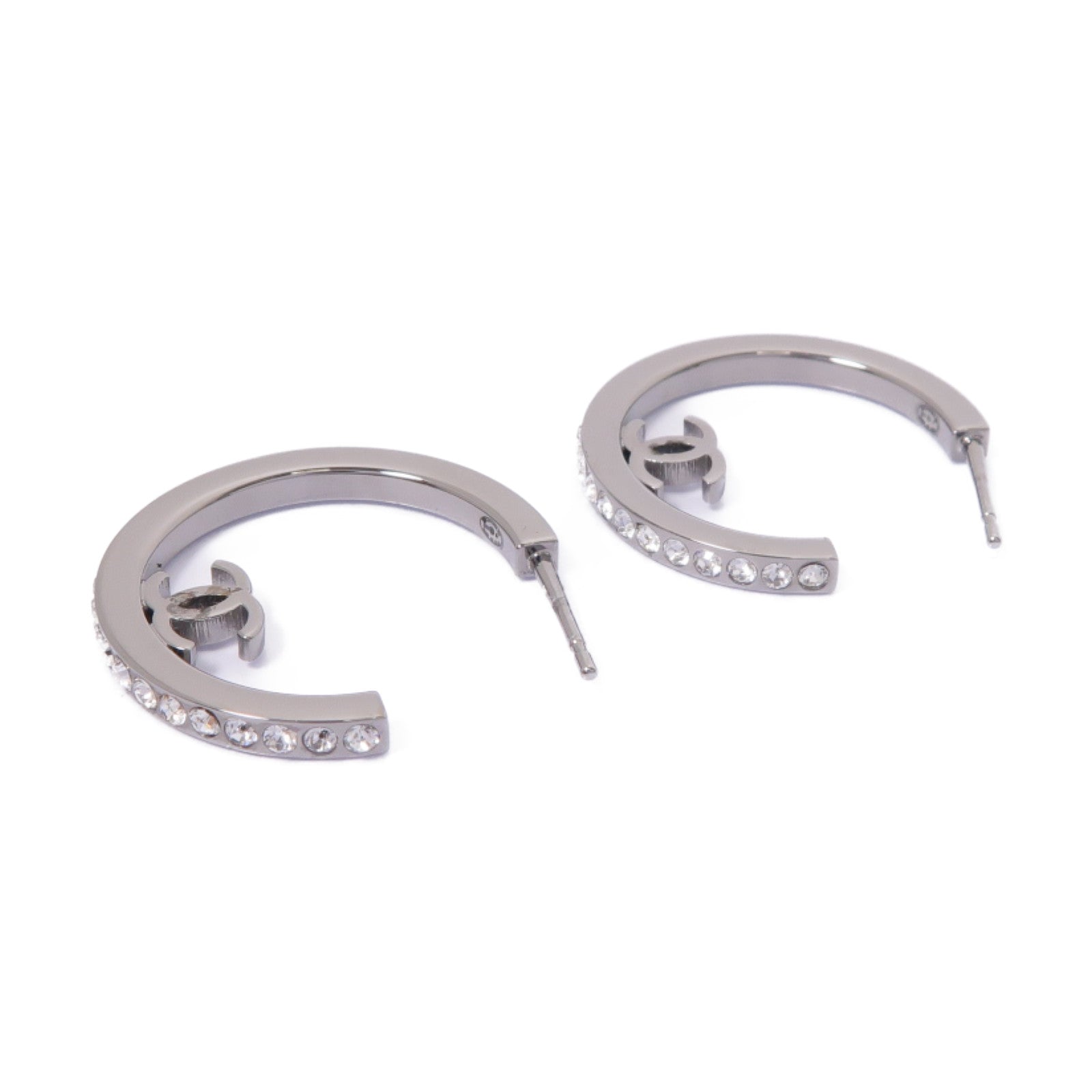CHANEL 金屬Earrings耳環銀色/透明