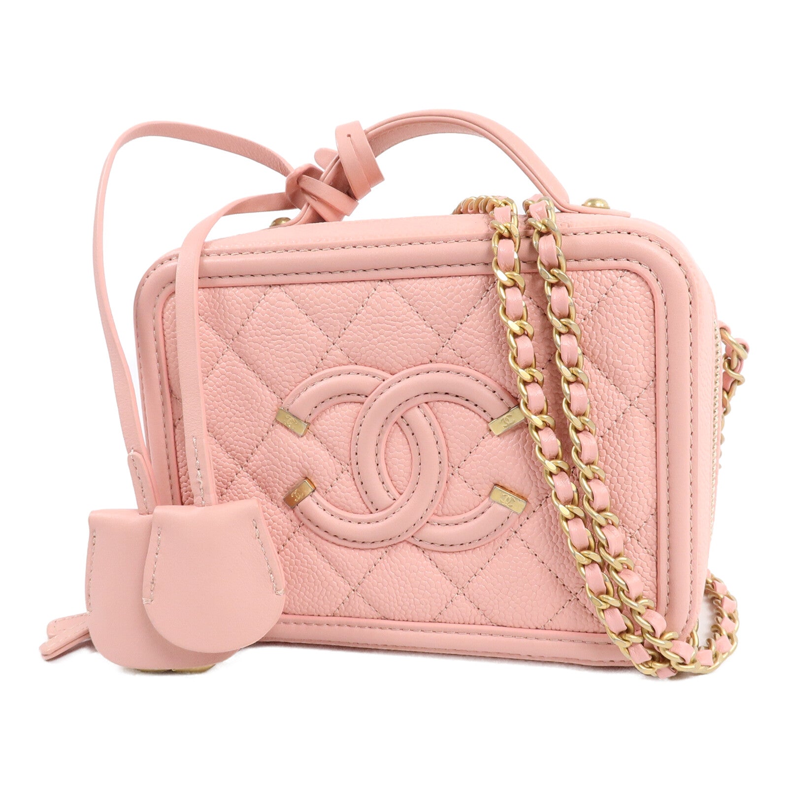 CHANEL 牛皮皮革Vanity Case手挽肩背兩用袋