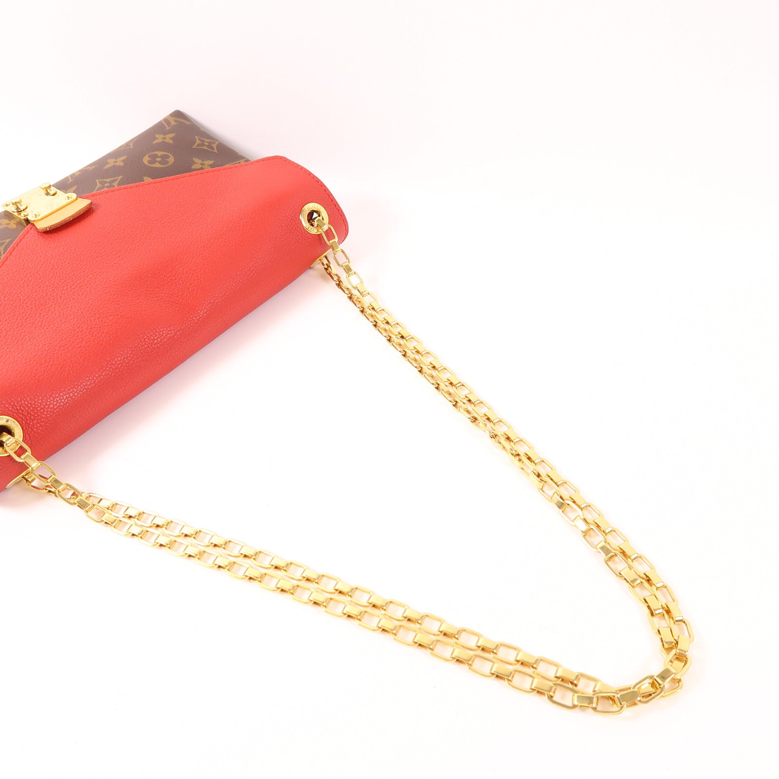 LOUIS VUITTON Monogram Pallas Chain Bag金扣鏈帶肩背袋