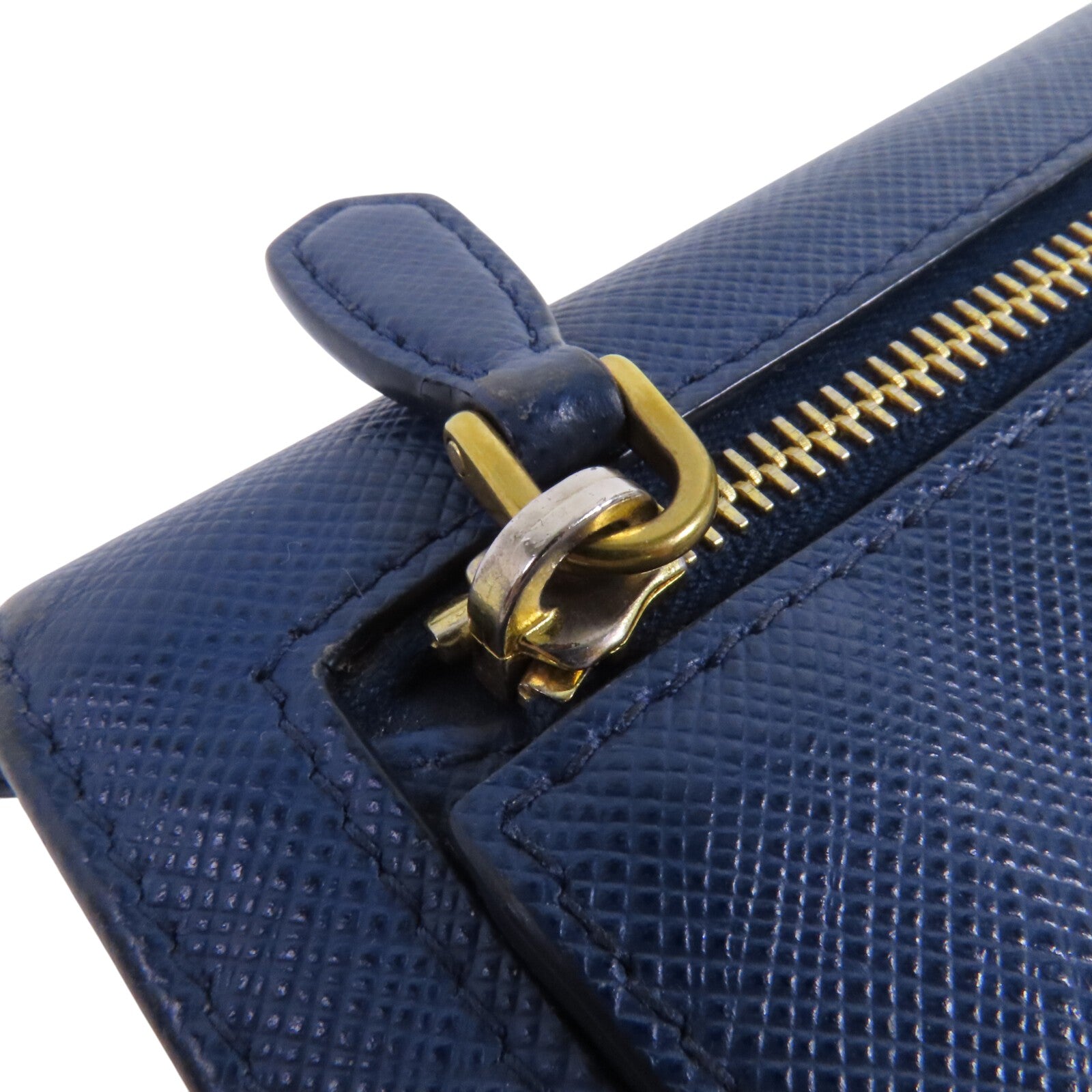 PRADA Saffiano皮革Long Wallet金扣長錢包
