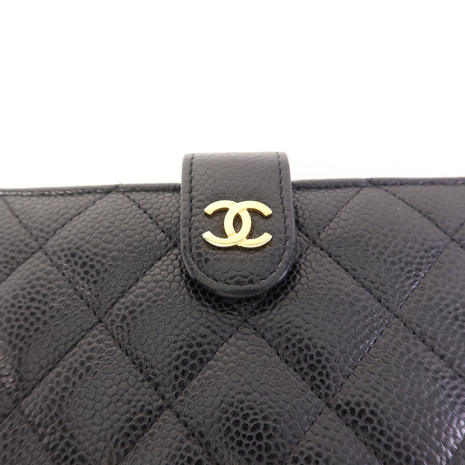 CHANEL 牛皮皮革Bifold Wallet金扣錢包