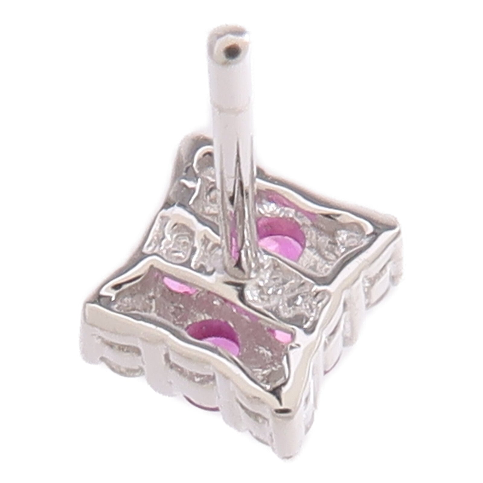 JEWELRY 18K白金Earrings紅寶石/鑽石耳環