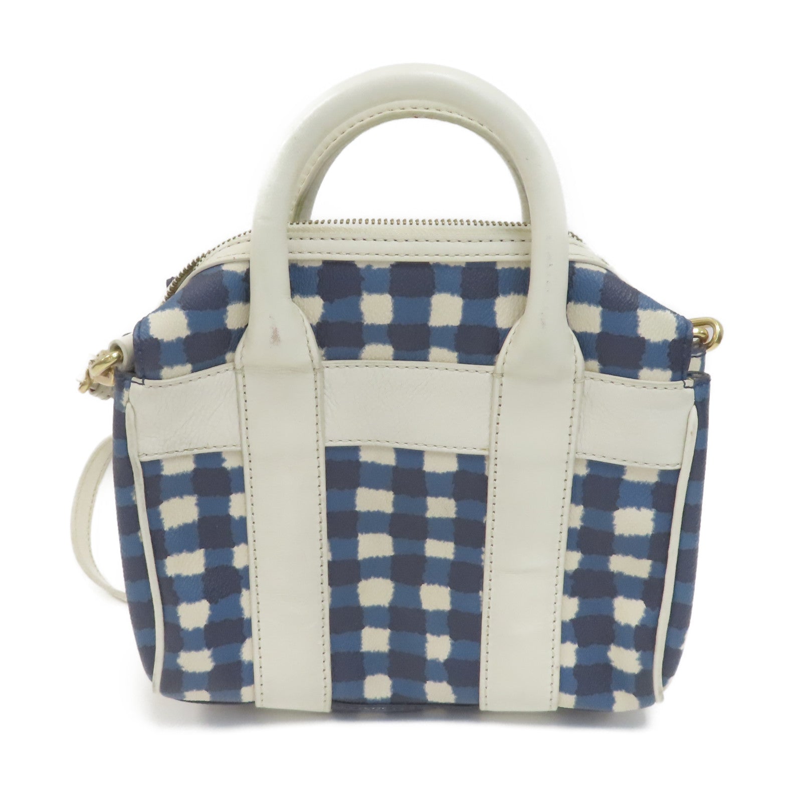 MARC BY MARC JACOBS (PRICE DOWN) GHW Chain Shoulder Bag 2Way Calfskin Leather Blue/White