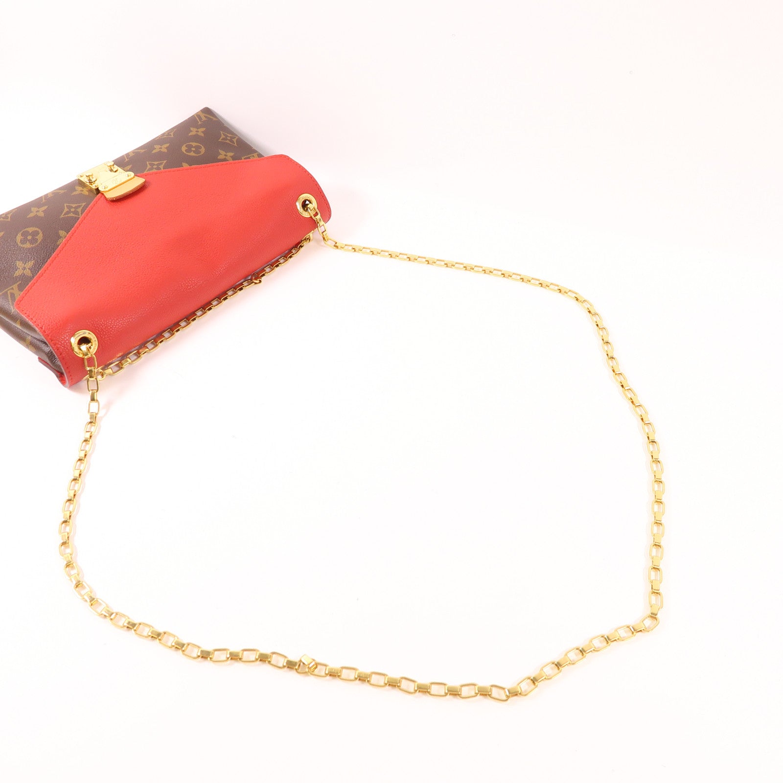 LOUIS VUITTON Monogram Pallas Chain Bag金扣鏈帶肩背袋