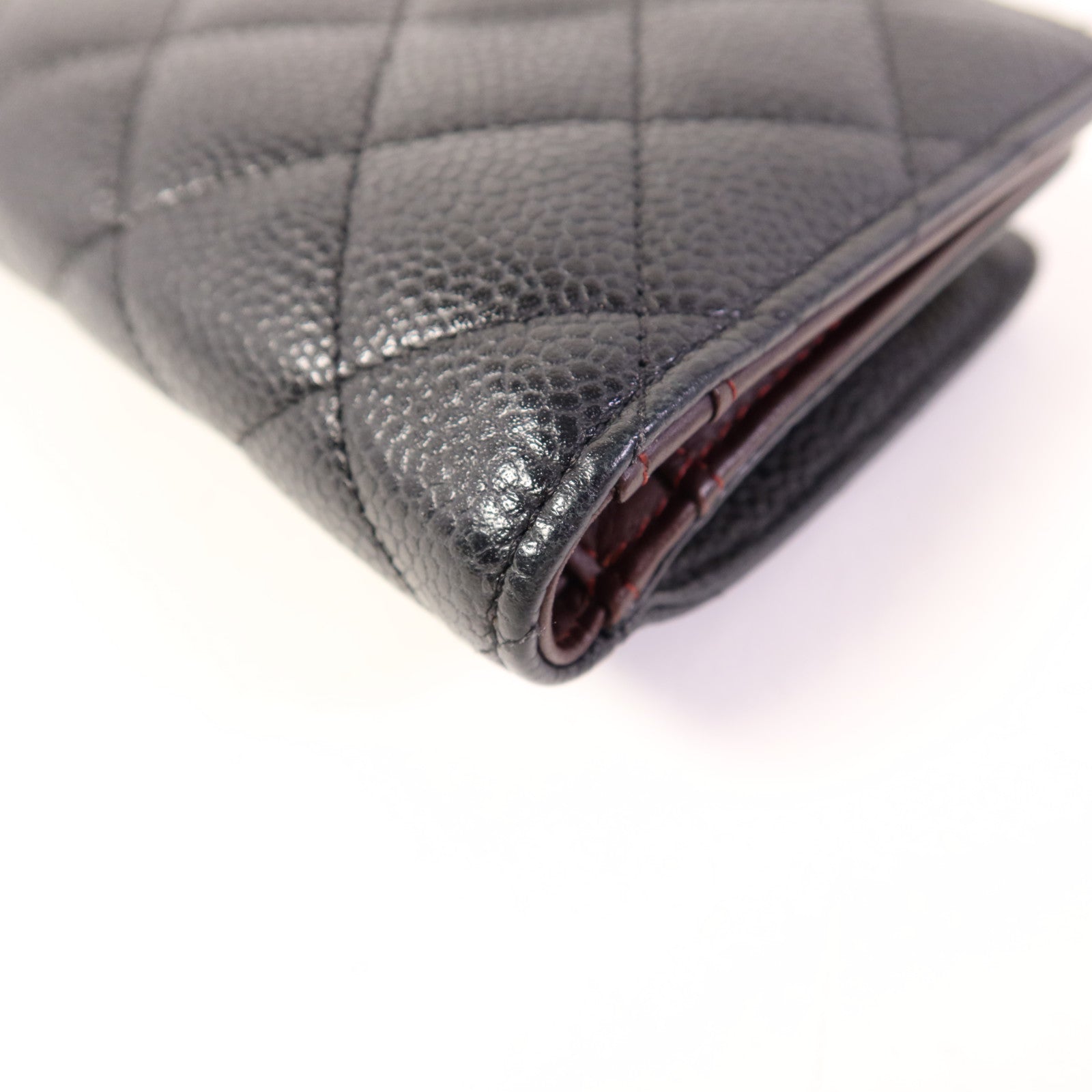 CHANEL 牛皮皮革Bifold Wallet金扣錢包