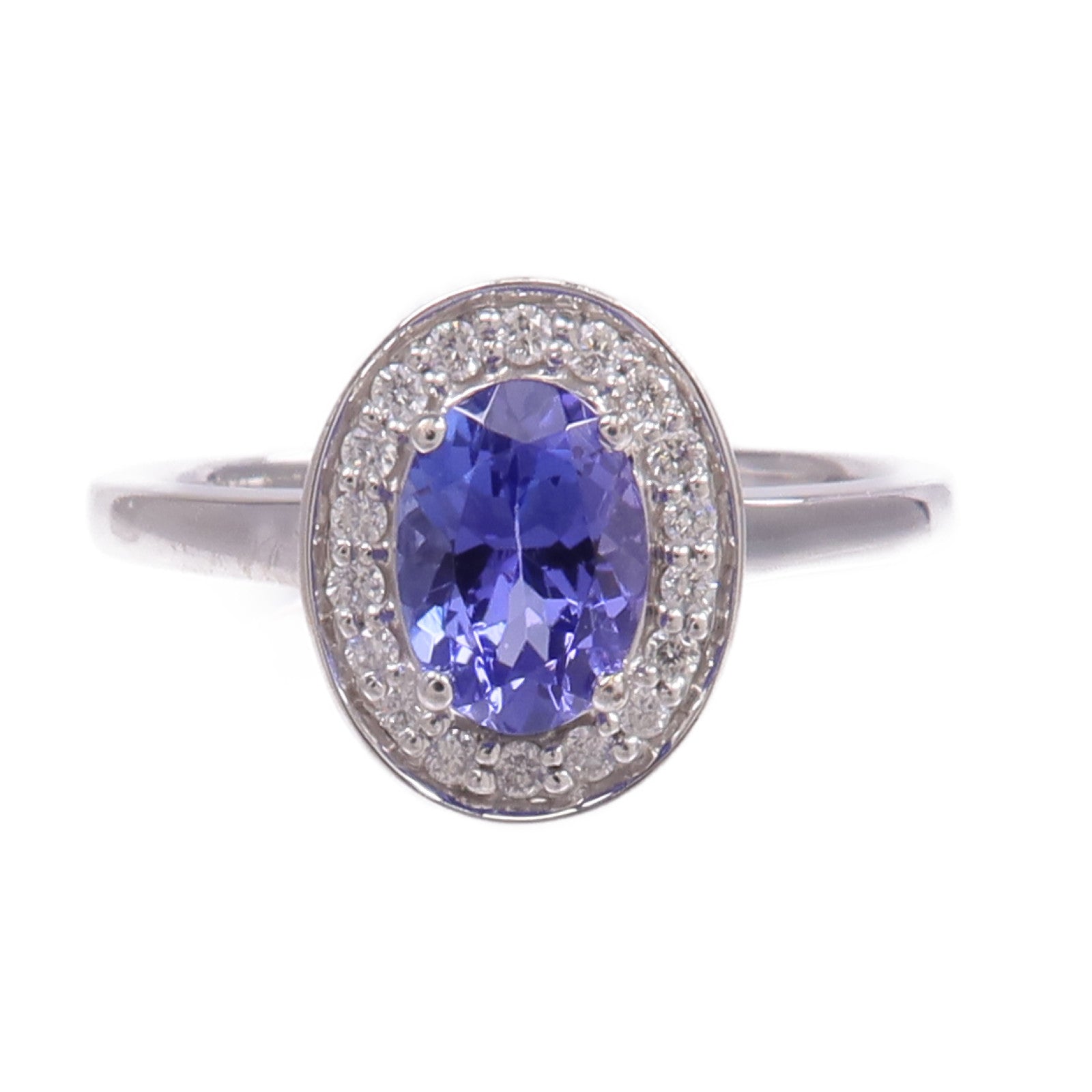 JEWELRY 18K白金Tanzanite Diamond Ring坦桑石/鑽石戒指US#7