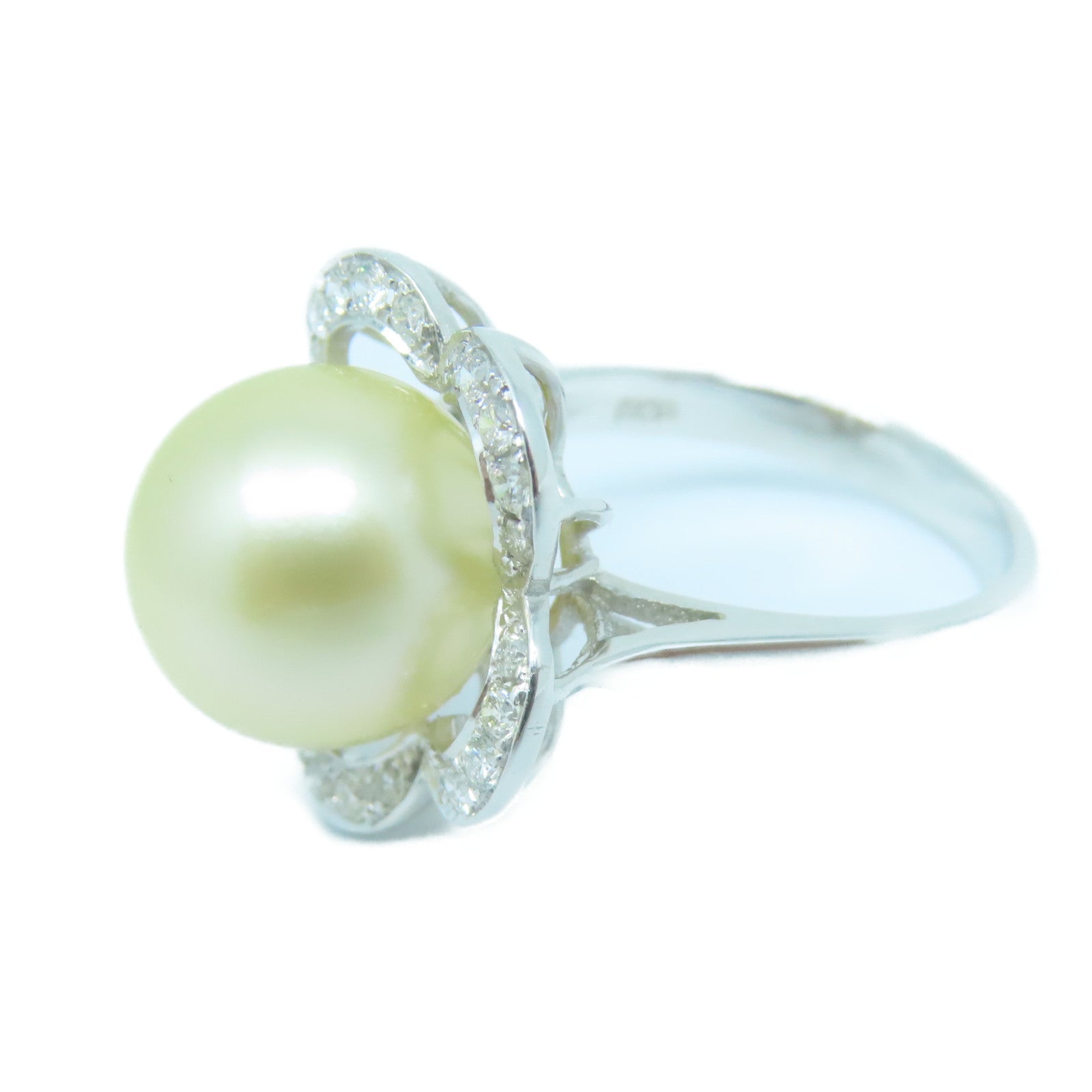 JEWELRY **【激減優惠】18K白金Pearl Ring珍珠戒指US#5.5