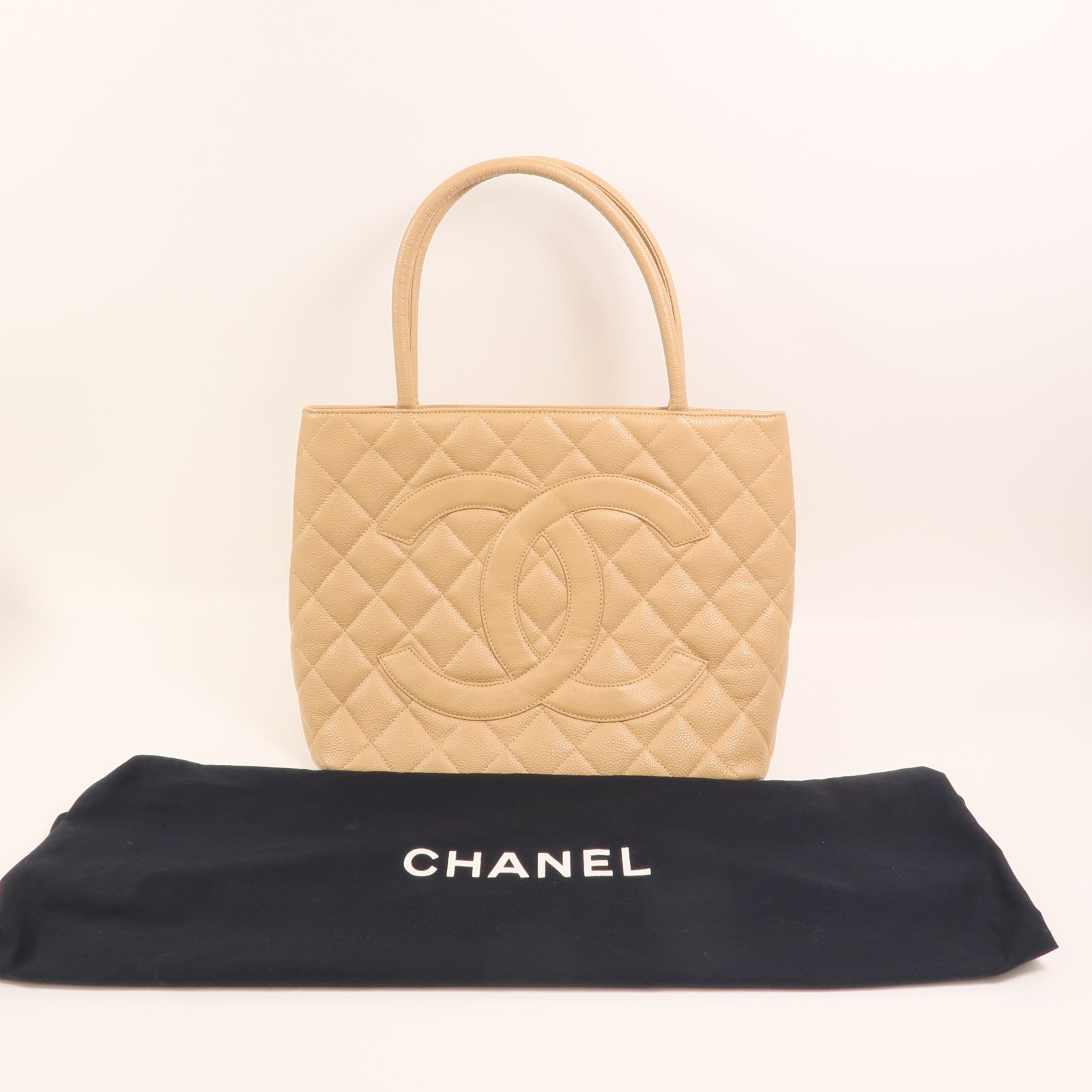 CHANEL 牛皮皮革Vintage Handbag金扣手挽袋