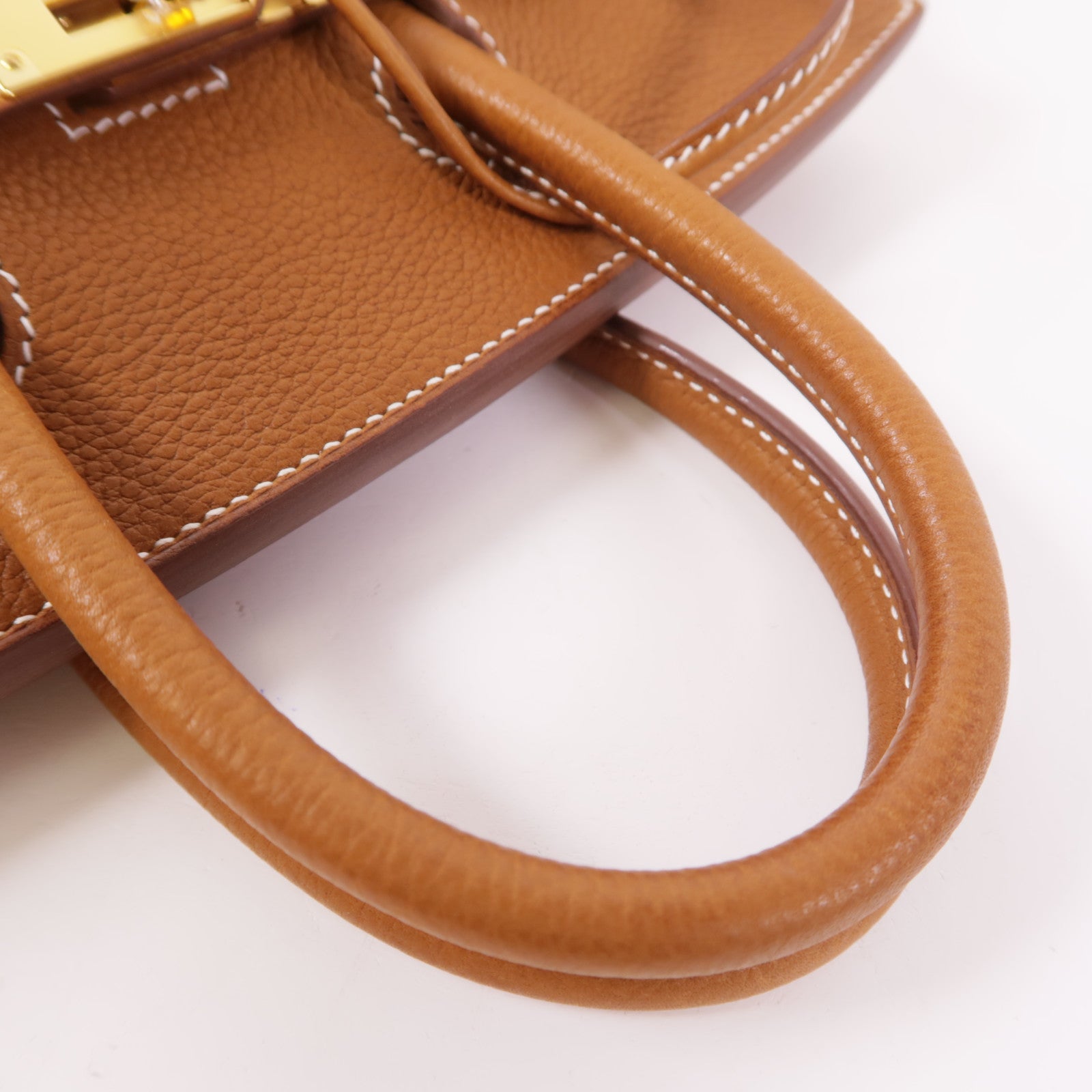 HERMES 【激減優惠】Berenia皮革Birkin 25金扣手挽袋34 Fauve
