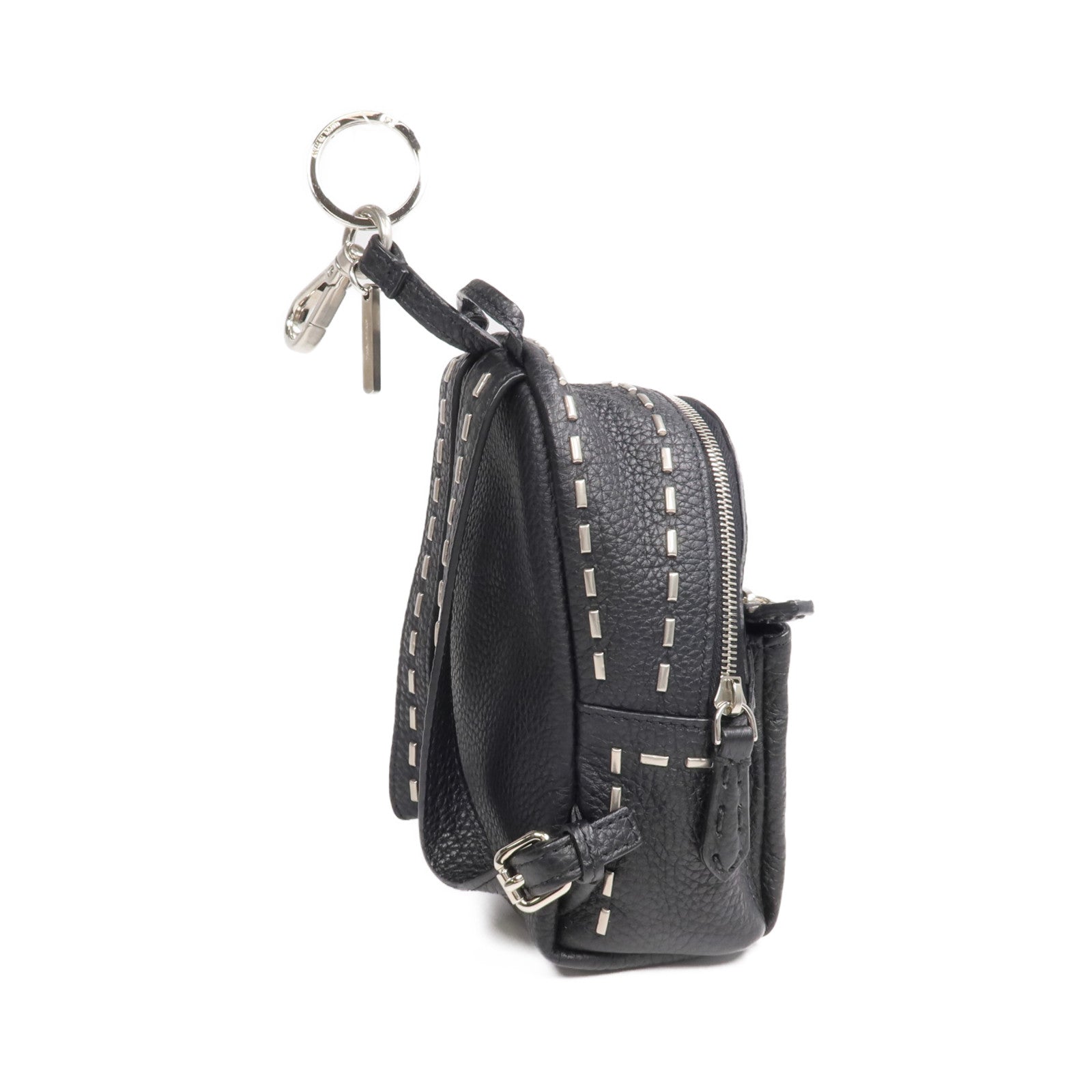 FENDI 牛皮皮革Roman Selleria Backpack Charm/Key Ring銀扣掛飾/鎖匙扣