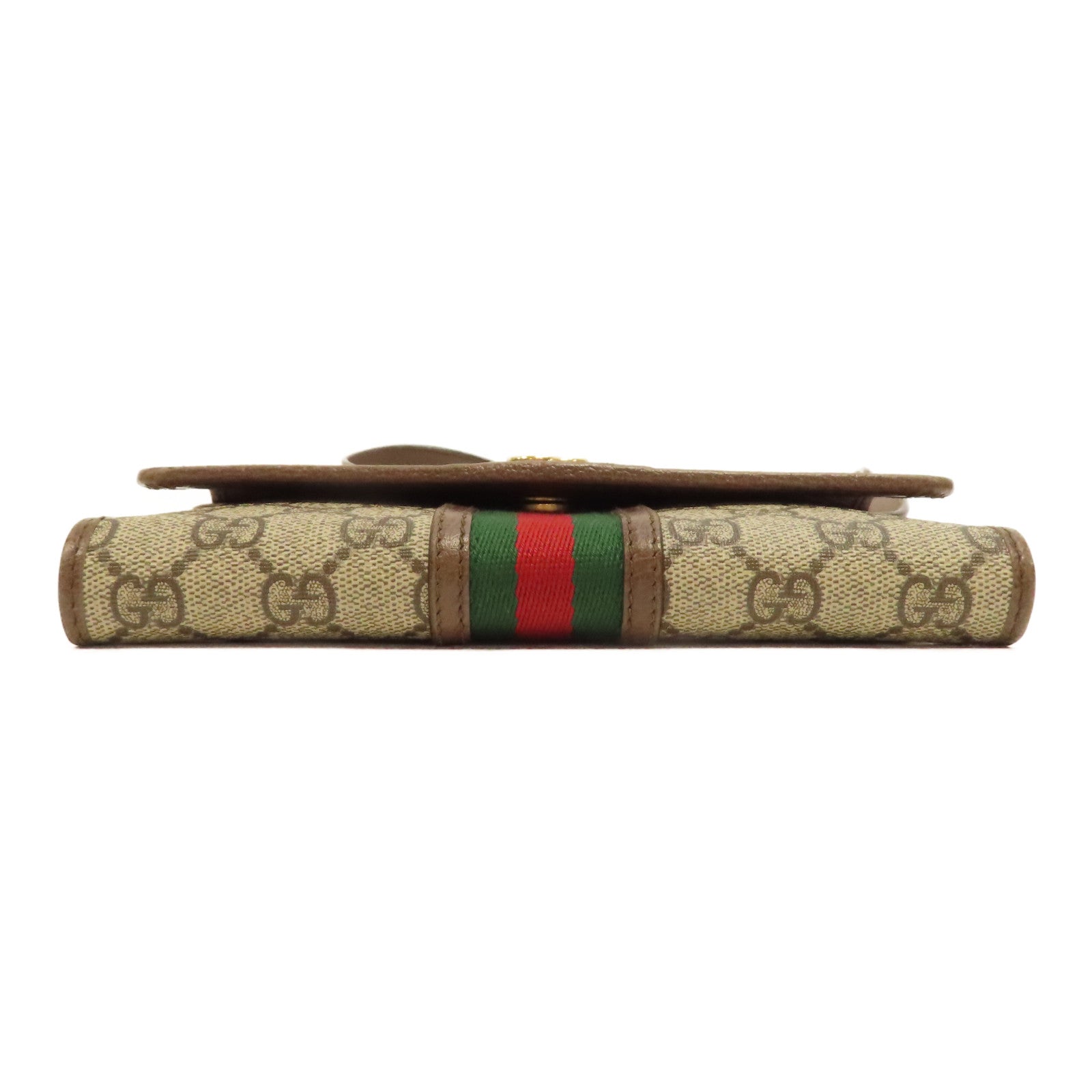 GUCCI 【激減優惠】塗層帆布Shoulder Bag金扣肩背袋啡色