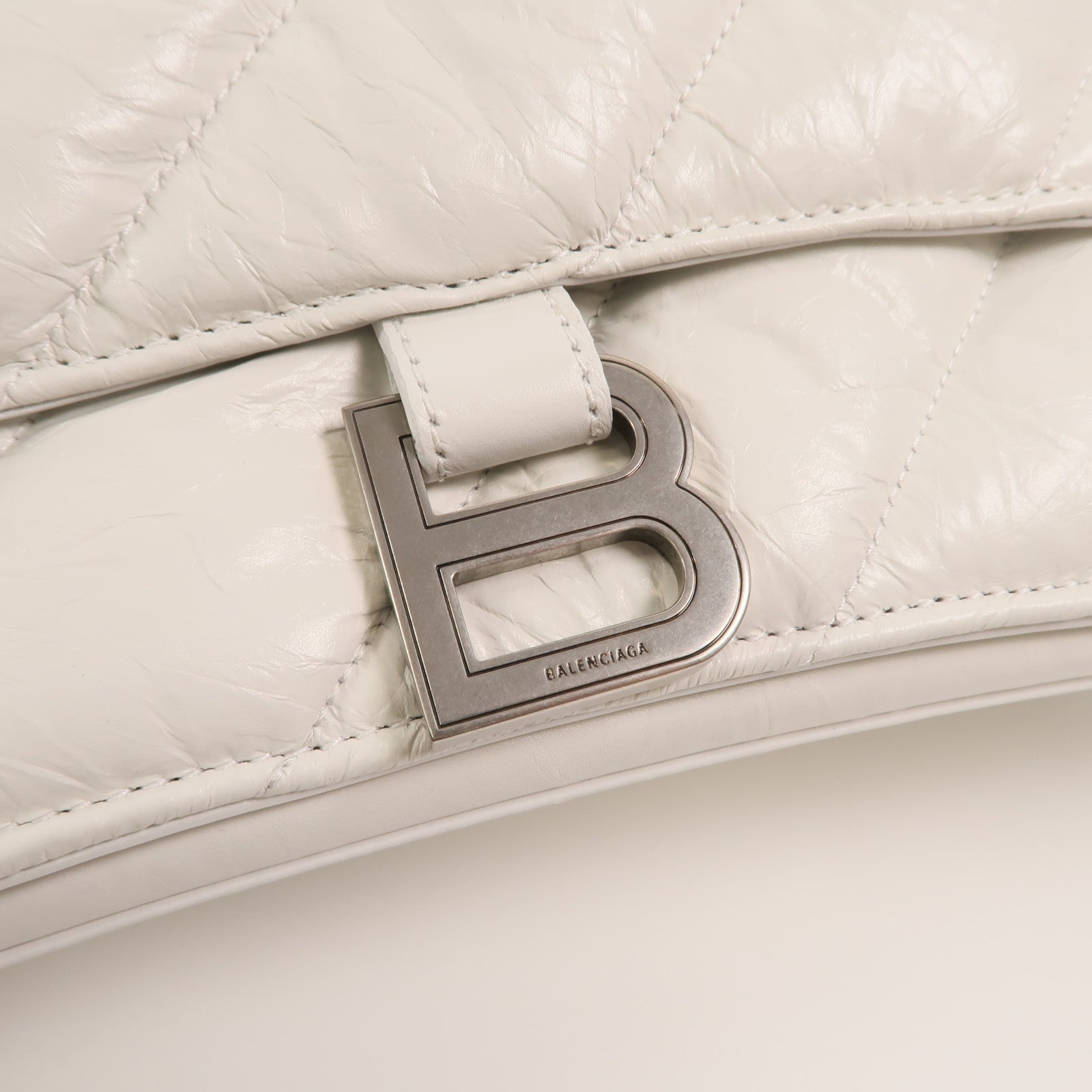 BALENCIAGA 羊皮皮革Crush Medium鏈帶肩背袋
