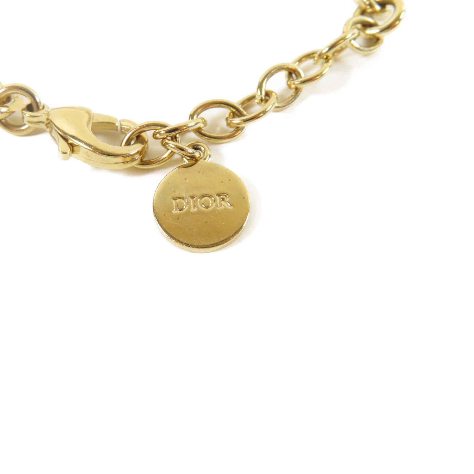 Dior 【激減優惠】金屬Crystal Bracelet水晶手鏈金色#19cm