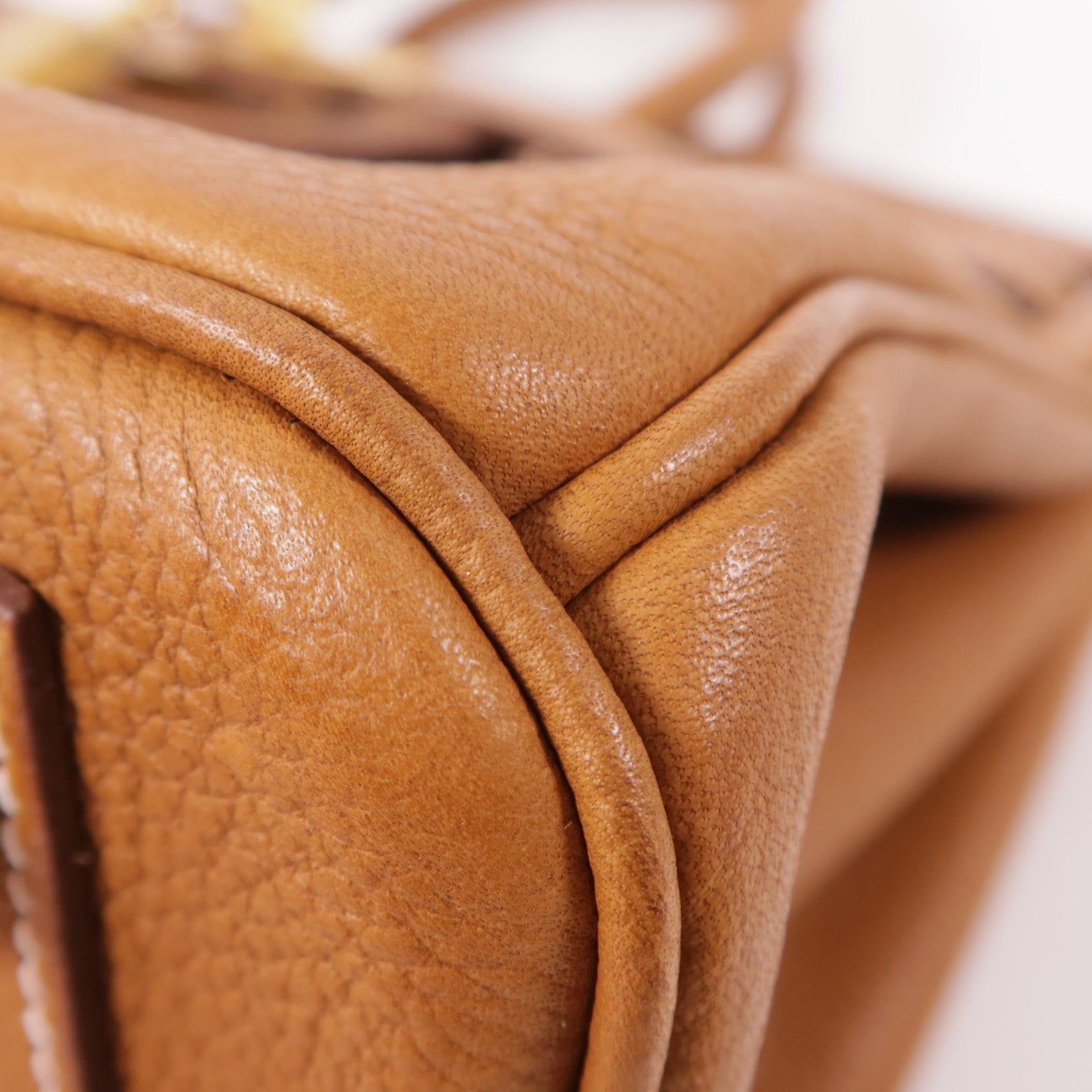 HERMES 【激減優惠】Berenia皮革Birkin 25金扣手挽袋34 Fauve