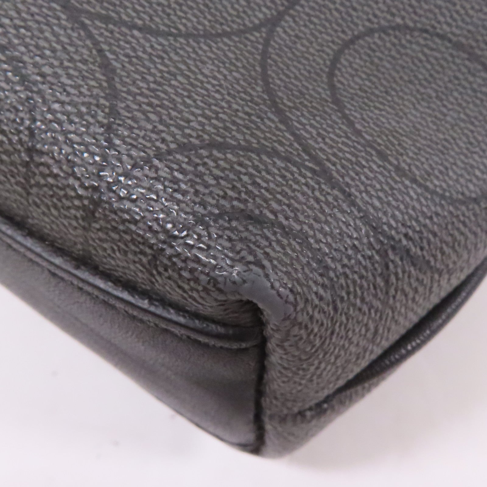 COACH 塗層帆布Shoulder Bag銀扣肩背袋