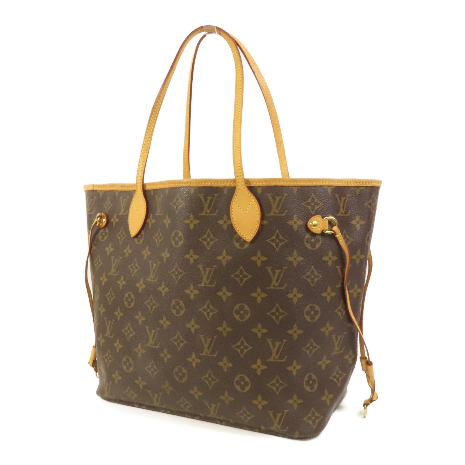 LOUIS VUITTON Monogram Neverfull MM金扣手挽袋