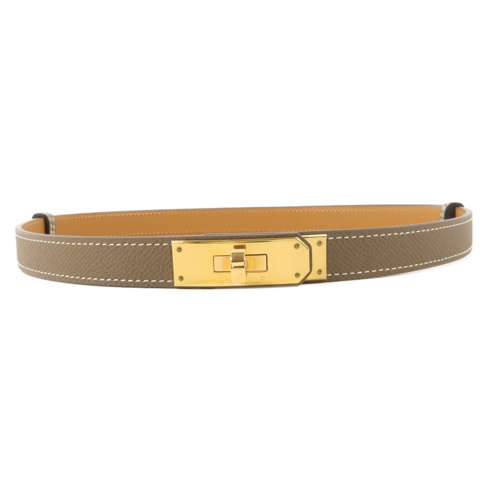 HERMES Epsom皮革Kelly Belt皮帶Etoupe