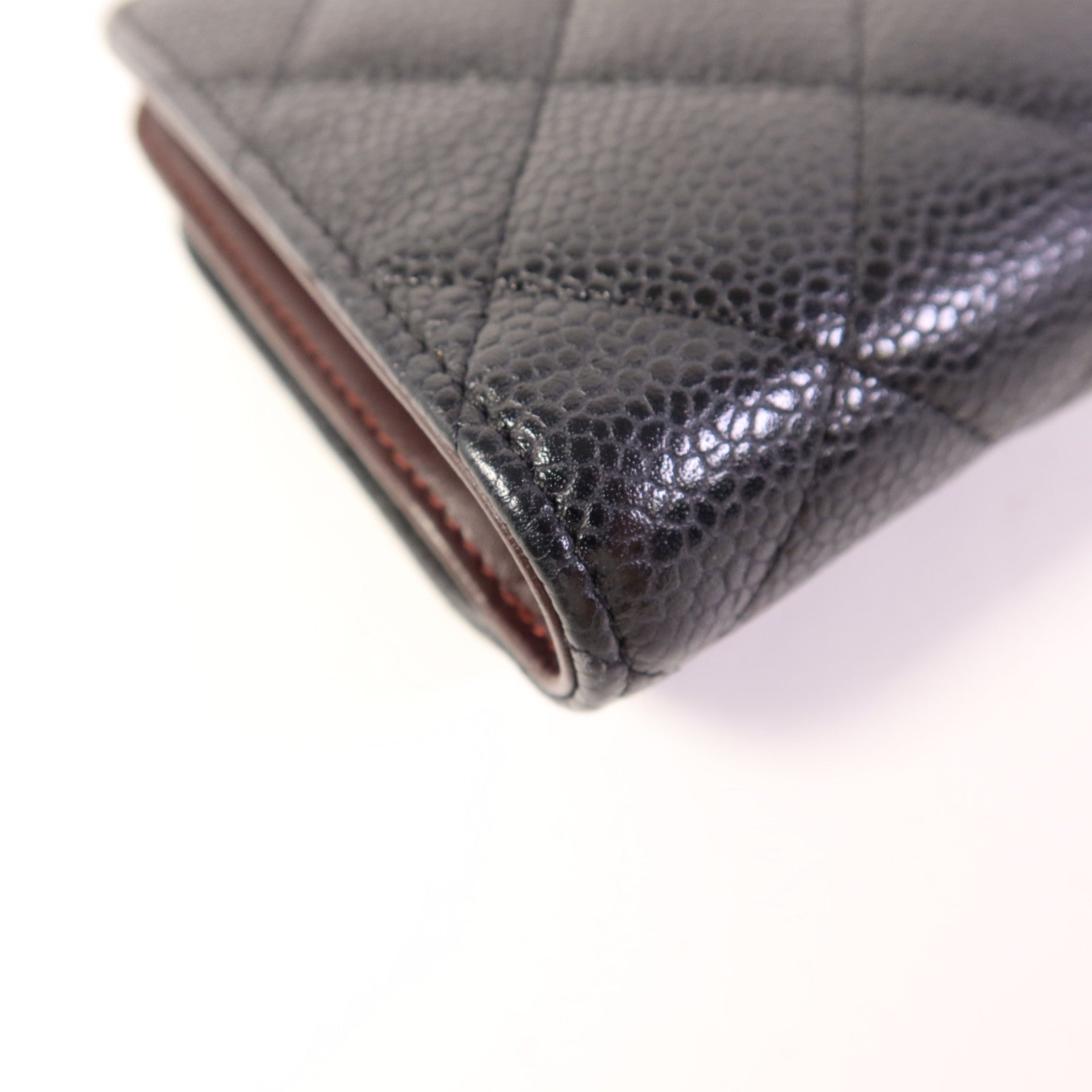 CHANEL 牛皮皮革Bifold Wallet金扣錢包
