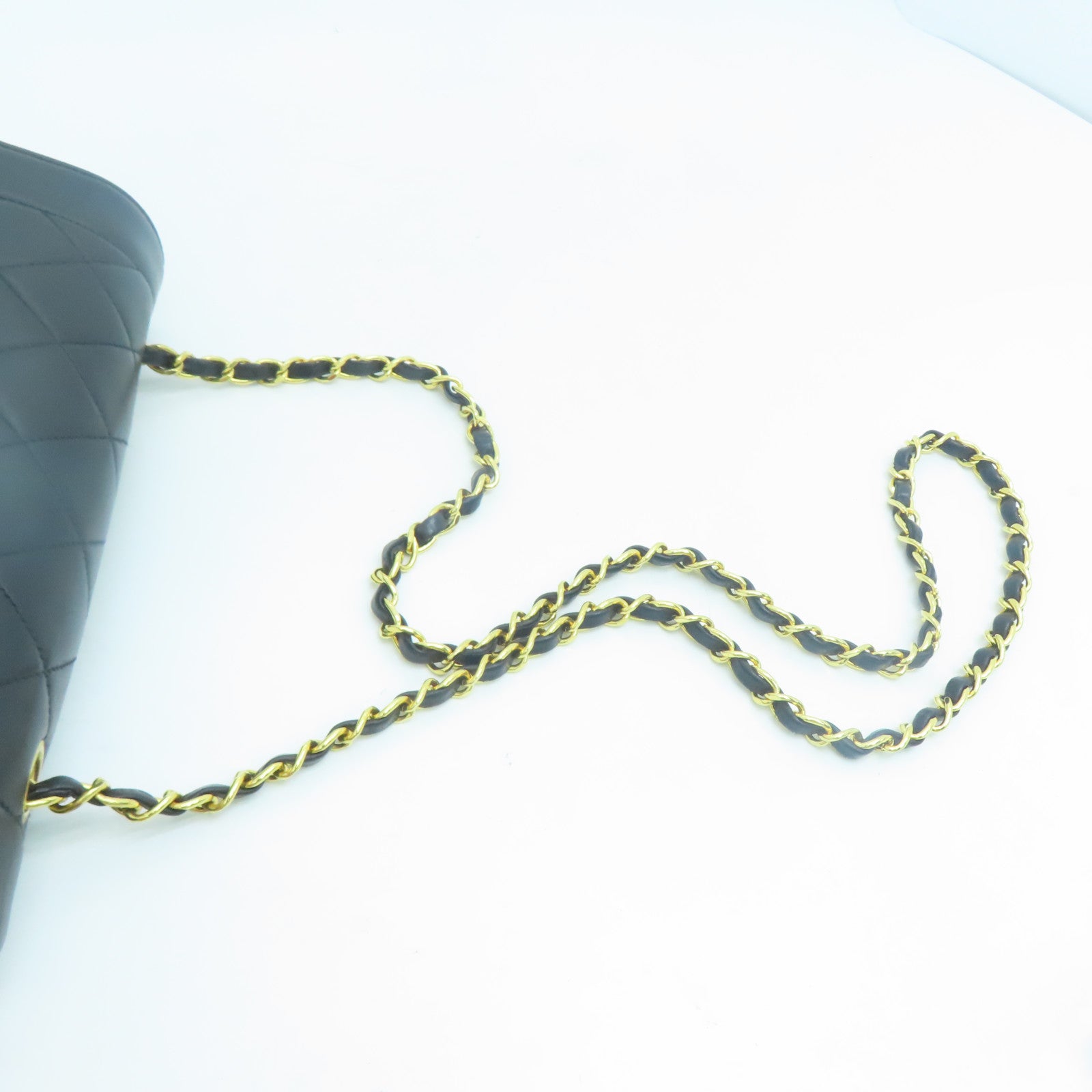 CHANEL 【清倉大減價】菱格羊皮皮革Diana Chain Shoulder金扣肩背袋黑色