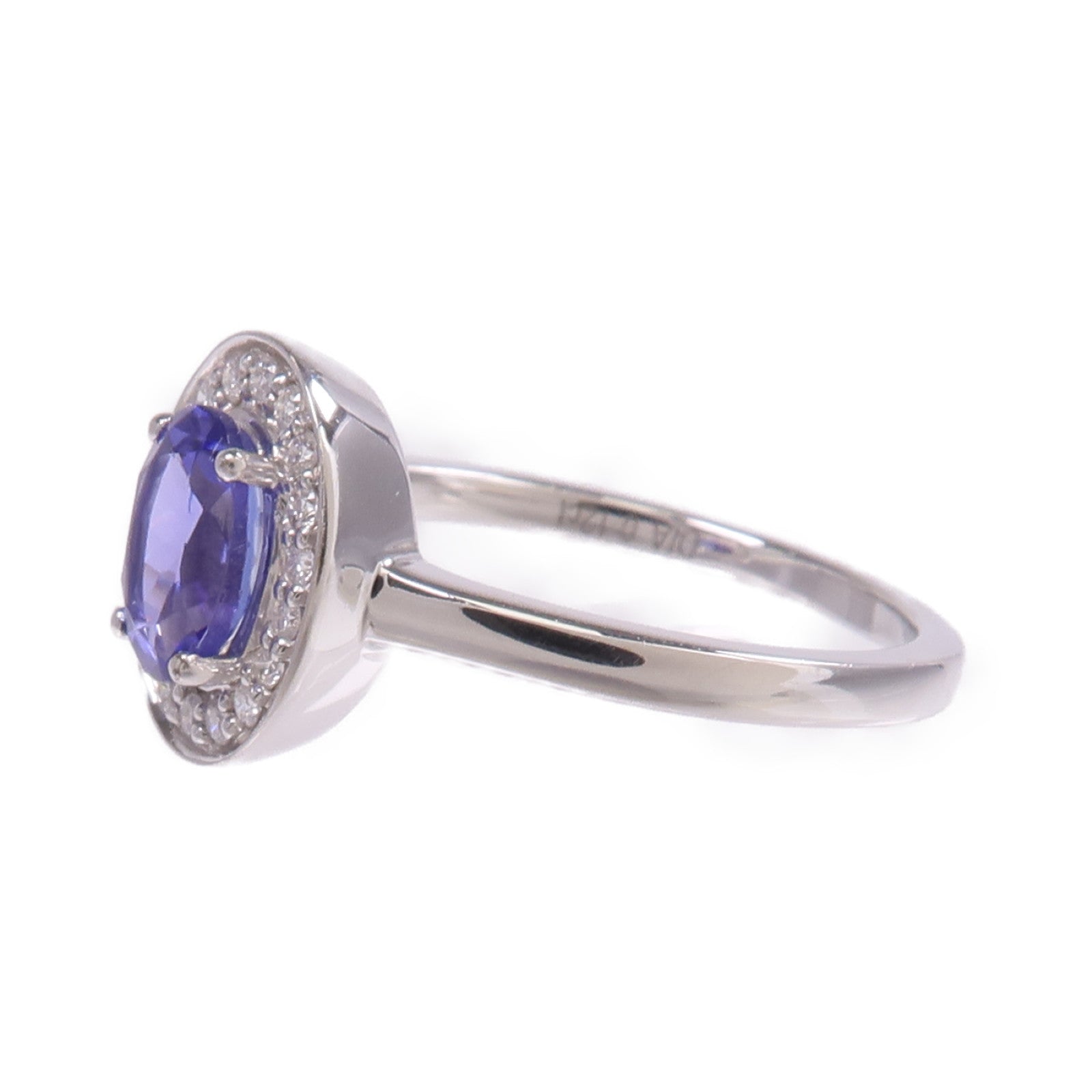 JEWELRY 18K白金Tanzanite Diamond Ring坦桑石/鑽石戒指US#7