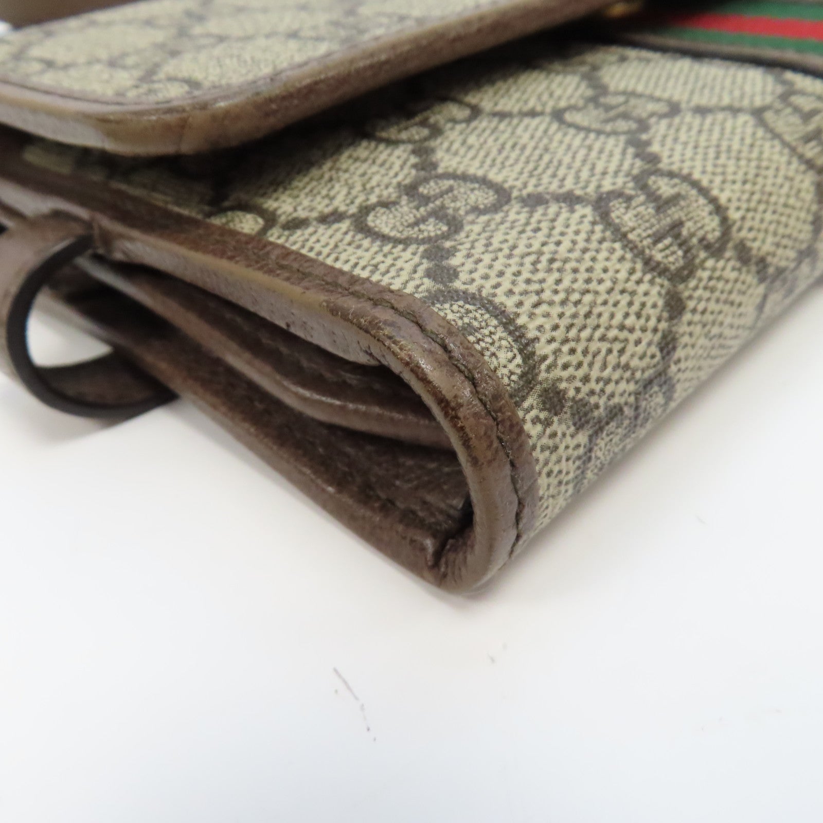 GUCCI 【激減優惠】塗層帆布Shoulder Bag金扣肩背袋啡色