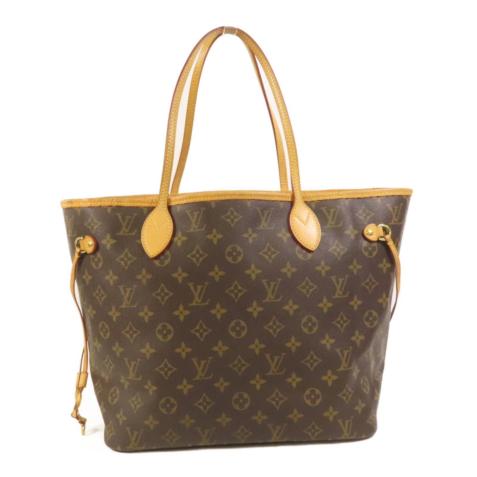 LOUIS VUITTON Monogram Neverfull MM金扣手挽袋
