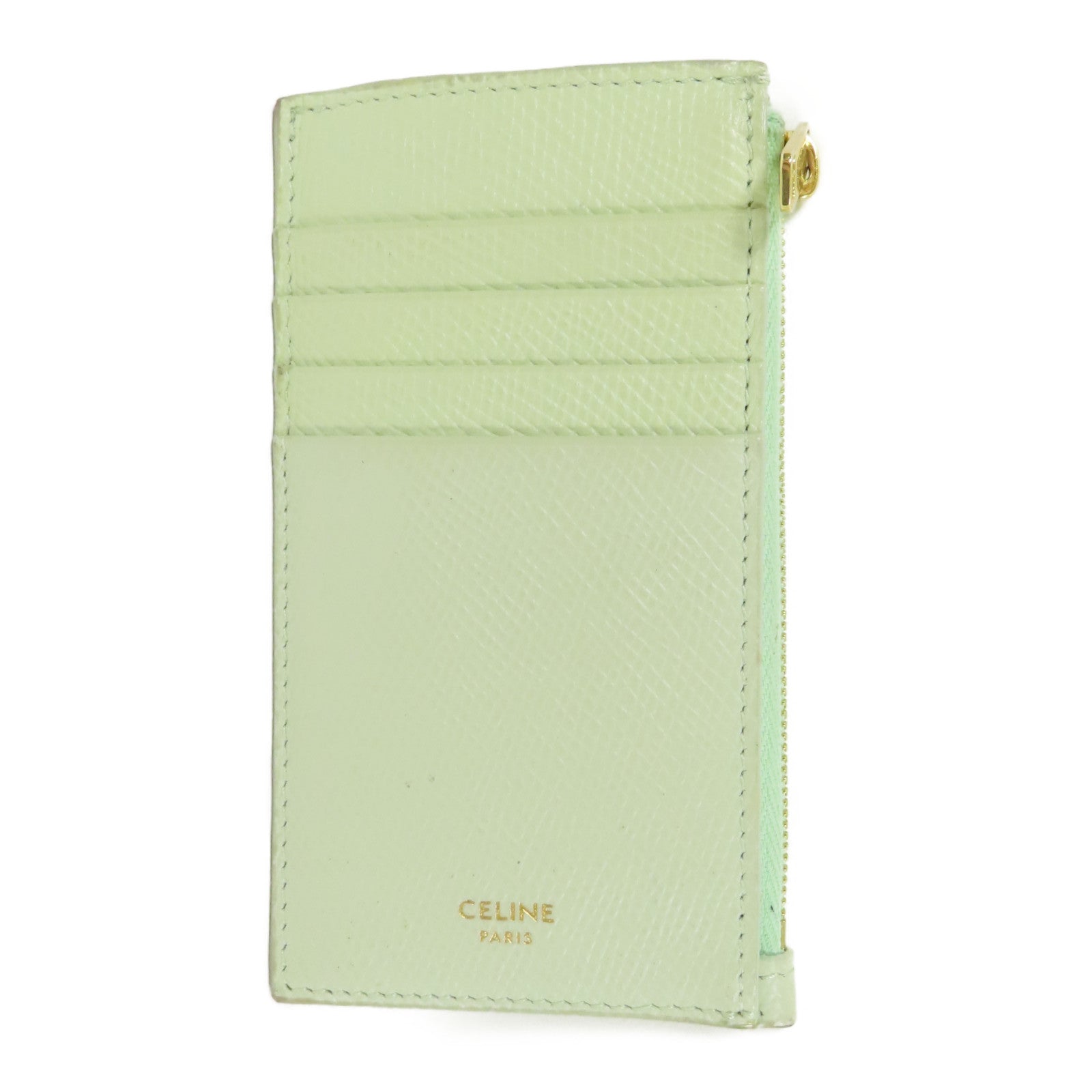 CELINE 牛皮皮革Zipped Compact金扣卡片套