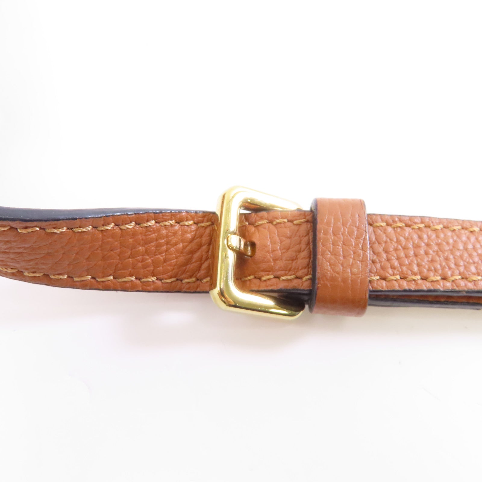 LOEWE 牛皮皮革Mini Gate金扣肩背袋棕色