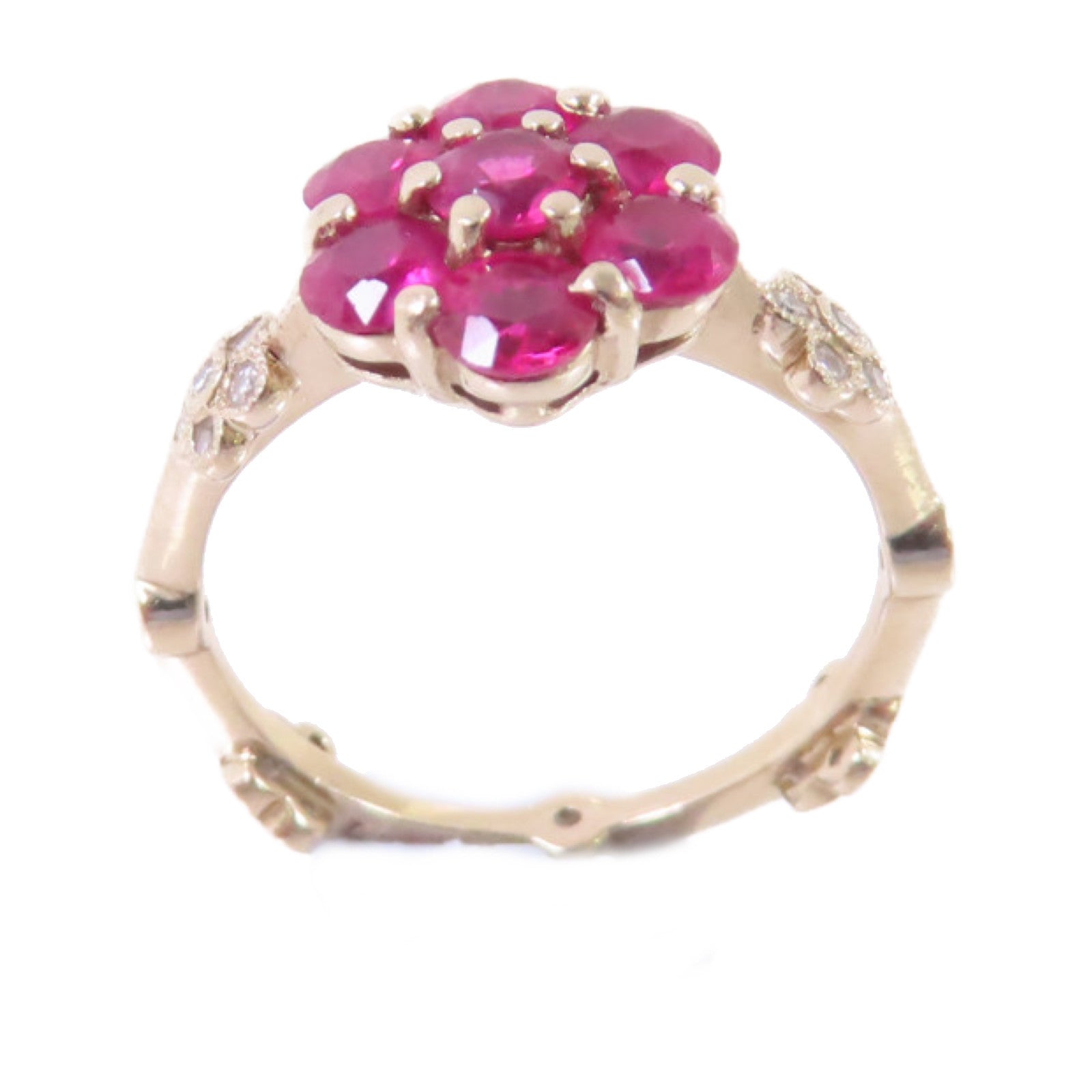 JEWELRY 18K黃金/1.49ct紅寶石/0.19ct鑽石Ruby Diamond Ring戒指US#5.75