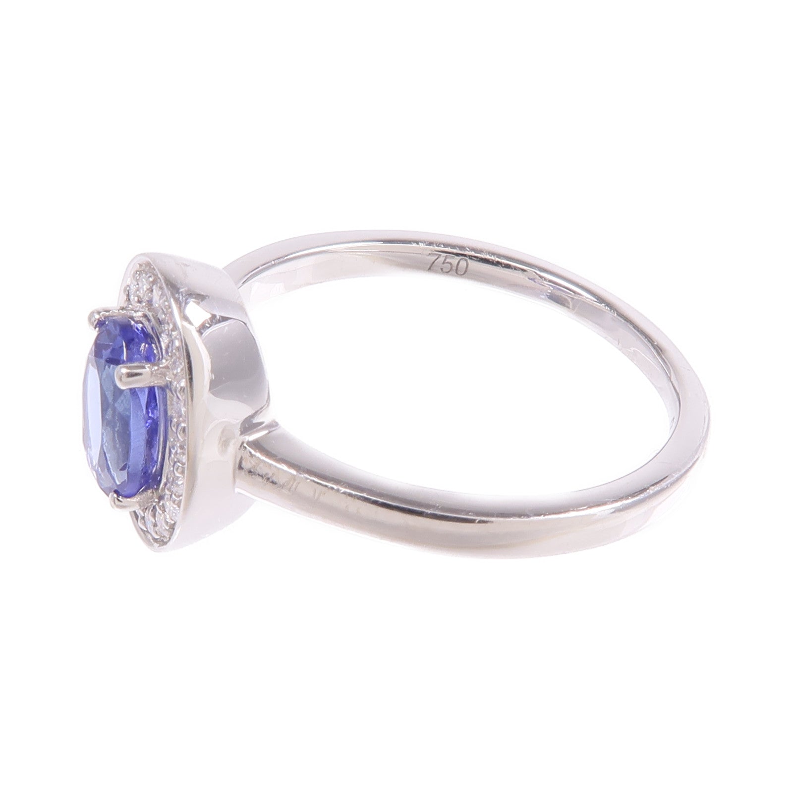 JEWELRY 18K白金Tanzanite Diamond Ring坦桑石/鑽石戒指US#7