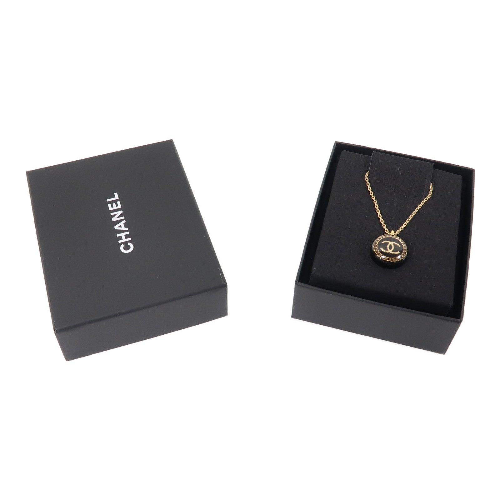 CHANEL 金屬/PVC Necklace項鍊黑色/金色