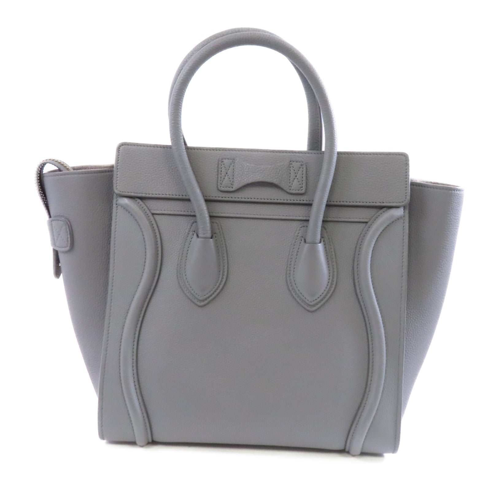 CELINE 牛皮皮革Mirco Luggage金扣手挽袋灰色