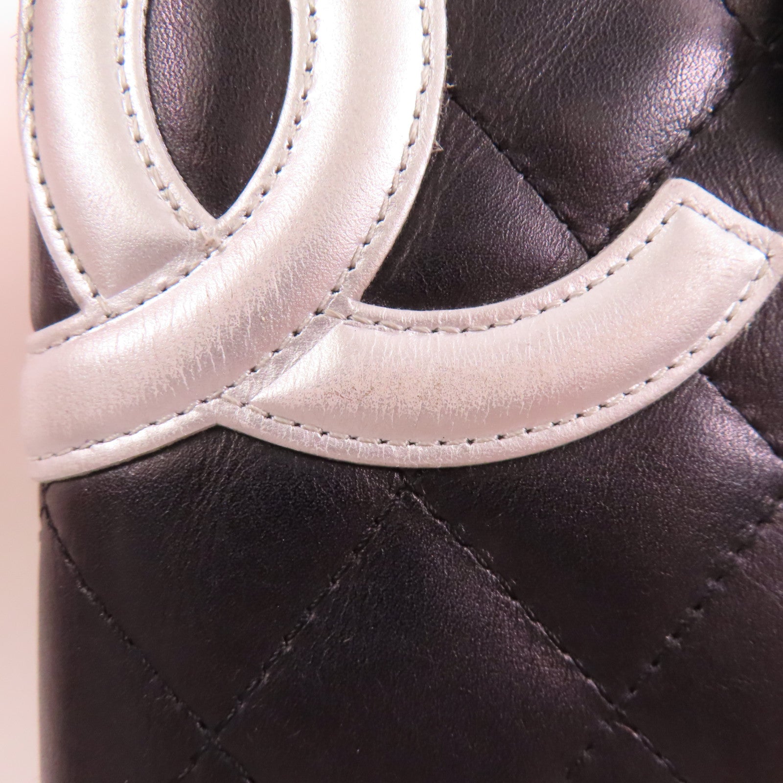 CHANEL 牛皮皮革Cambon Wallet銀扣錢包