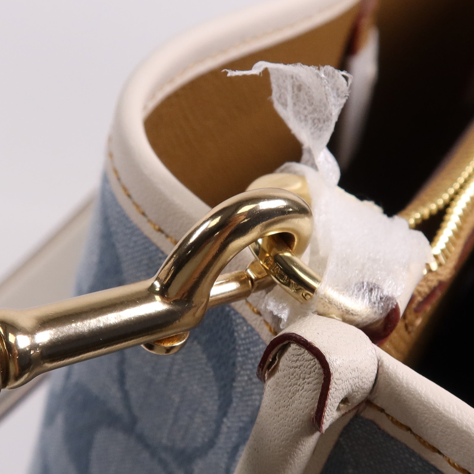 COACH 帆布/皮革2 Way Shoulder Bag金扣手挽肩背兩用袋