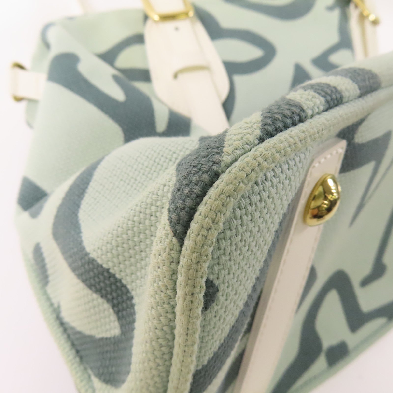 LOUIS VUITTON 帆布/皮革Tahitienne PM金扣肩背袋