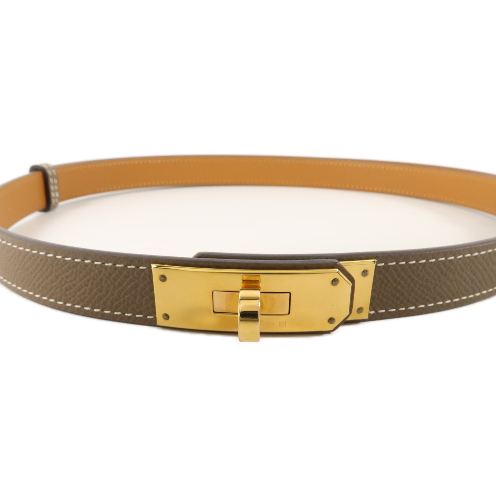 HERMES Epsom皮革Kelly Belt皮帶Etoupe
