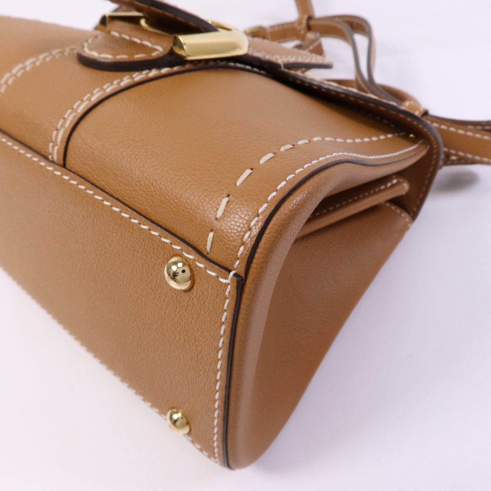Delvaux 牛皮皮革Mini Brillant金扣手挽肩背兩用袋