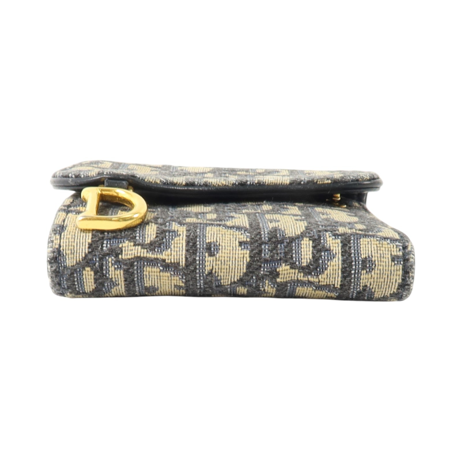 Dior Oblique帆布Saddle Lotus Wallet金扣錢包