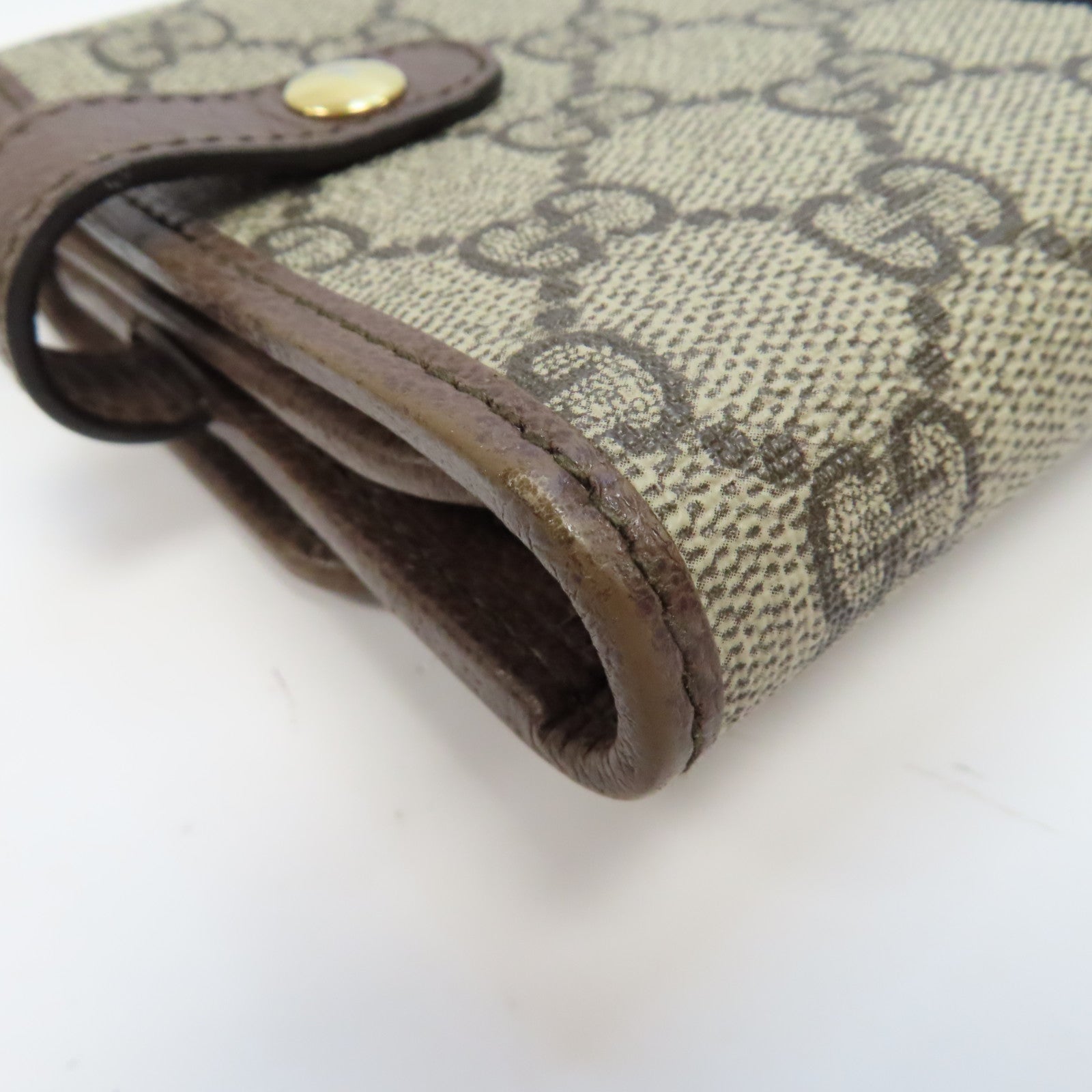 GUCCI 【激減優惠】塗層帆布Shoulder Bag金扣肩背袋啡色