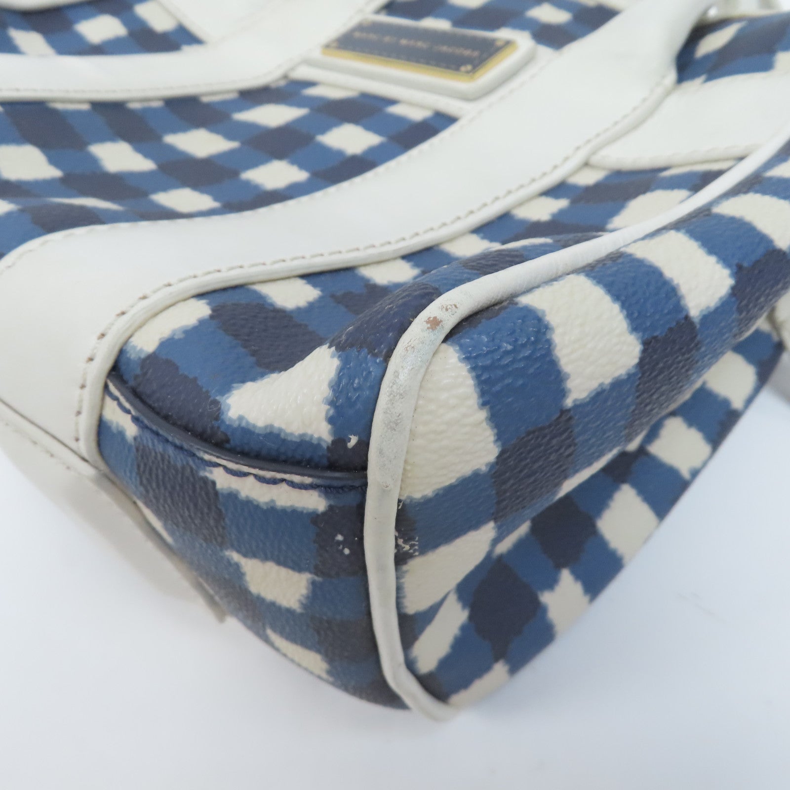 MARC BY MARC JACOBS 【激減優惠】牛皮皮革Chain Shoulder金扣手挽肩背兩用袋藍色/白色